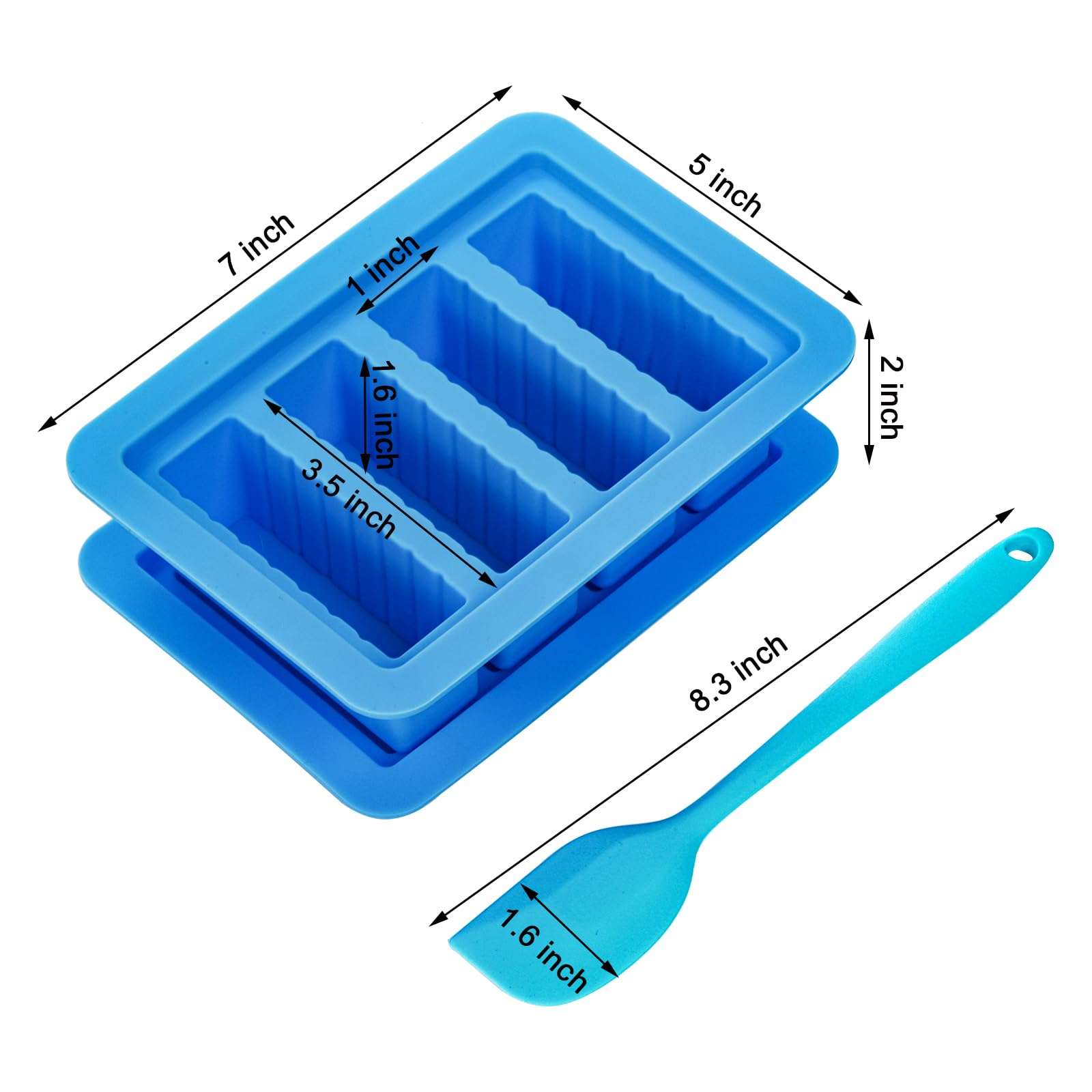 Suwimut 2 Pack Silicone Butter Mold Tray With Lid, Large Cavity Butter Maker Holds 6 Tablespoons Butter, Rectangle Butter Contai