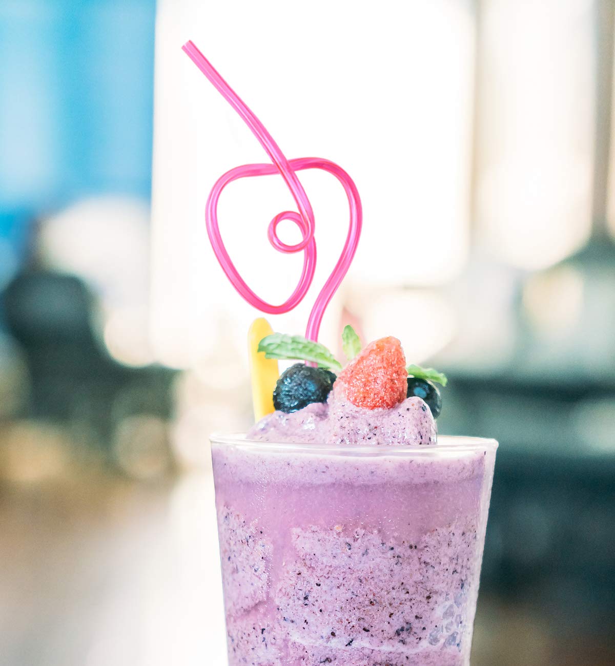 36Pcs Heart Shaped Drinking Straws Krazy Loop - Valentines Day Party Supplies Decorations