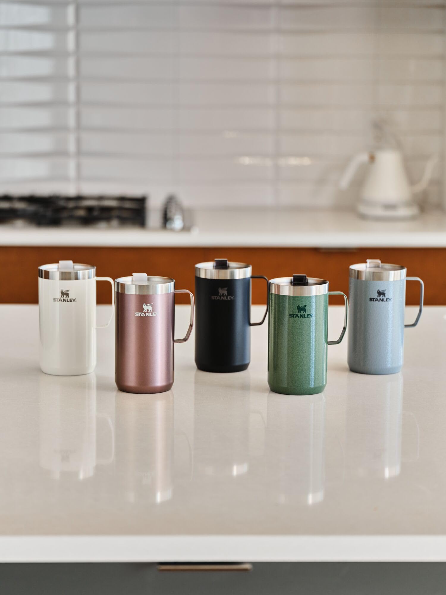 Stanley Stay Hot Camp Mug - Durable 18/8 Stainless Steel Insulated Mug - Splash-Free Tritan Drink-Thru Lid - 24 Oz - Cream Gloss