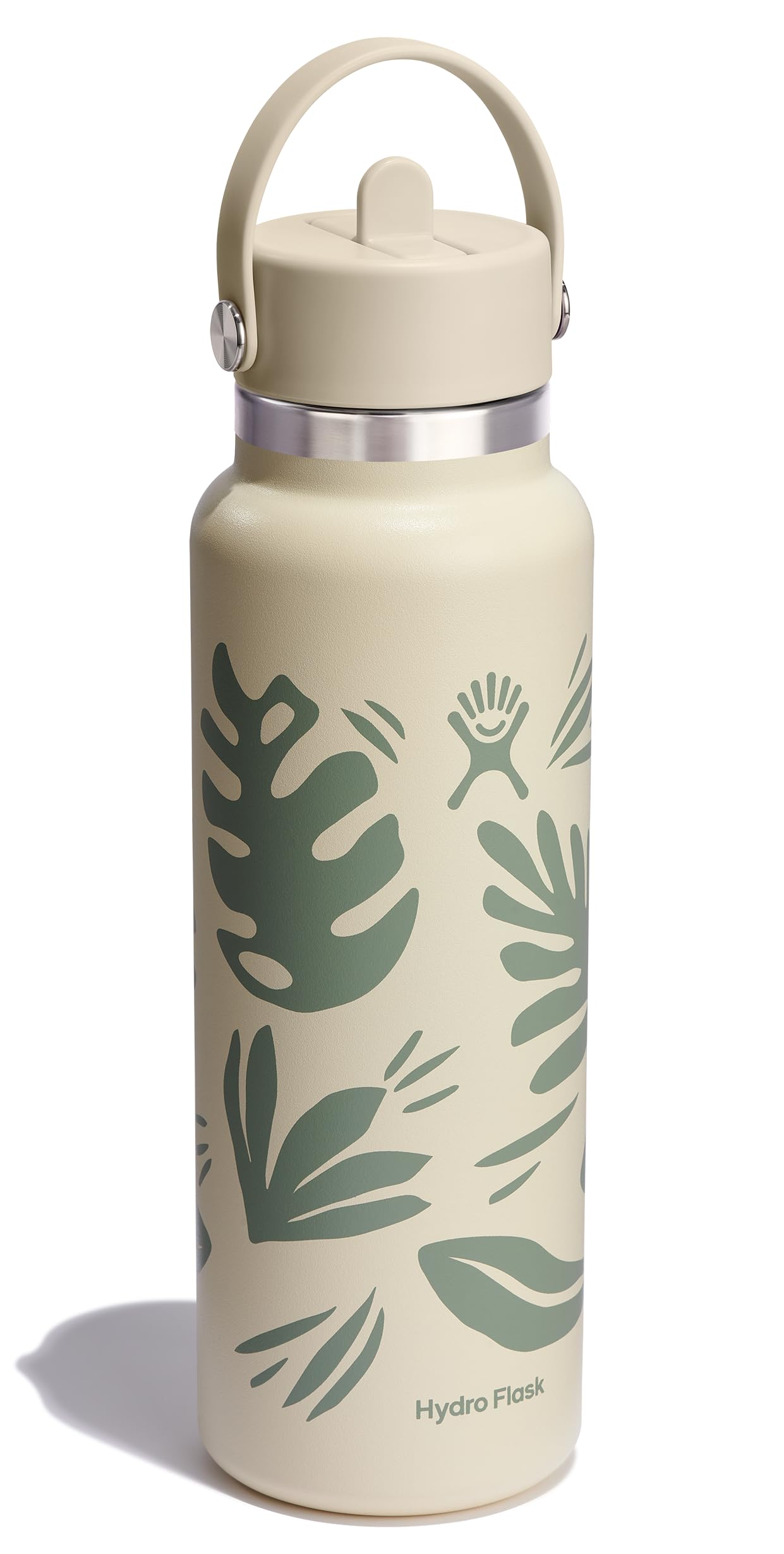 Hydro Flask Water Bottle - Insulated Stainless Steel - Wide Mouth Flex Straw Lid, Non Spill, Leakproof and Refillable in 40 Oz B