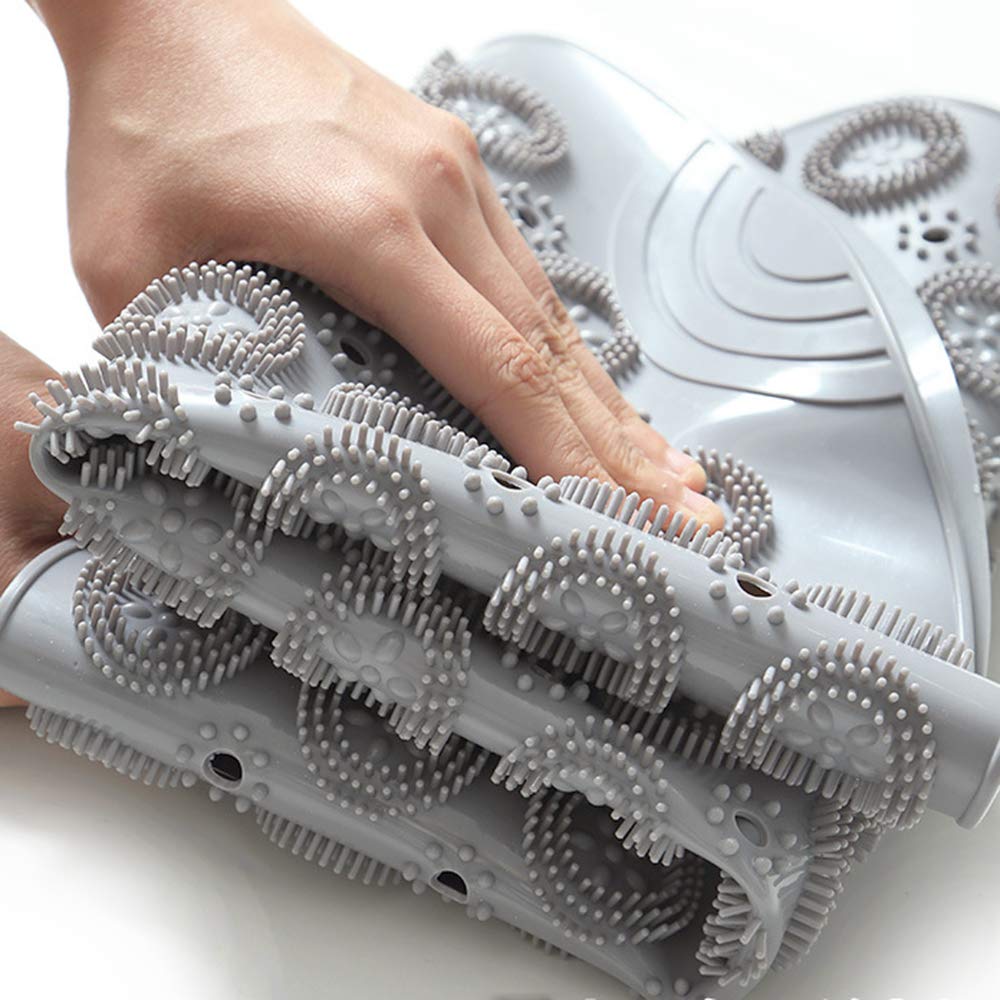 Meeyou Textured Surface Round Non Slip Shower Mat Anti Slip Bath Mats With Drain Hole In Middle For Shower Stall,Bathroom Floor,