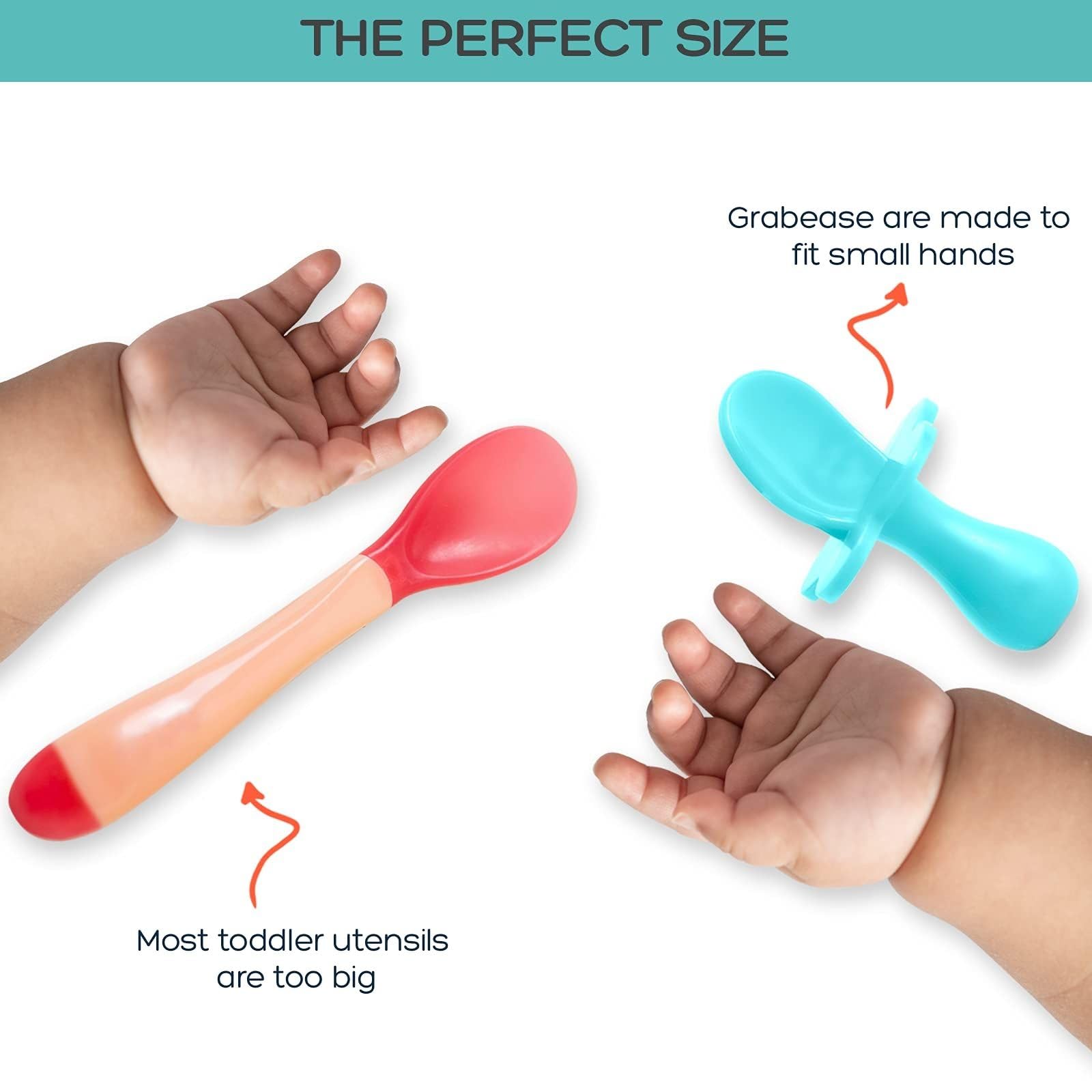 Grabease Baby & Toddler Utensils - Spoons & Forks - BPA-Free & Phthalate-Free, Cutlery Set for Baby & Toddler