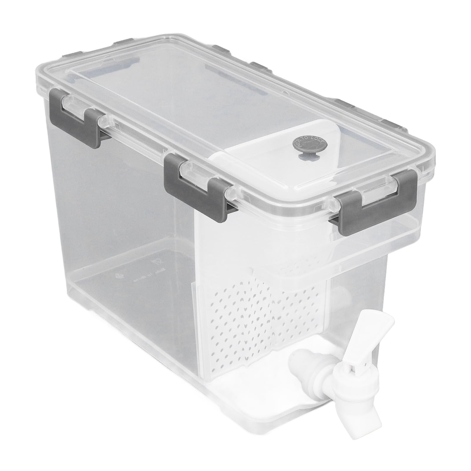 Plastic Drink Dispenser With Spigots,Drink Dispenser For Fridge,Beverage Dispenser With Spigot,3.5L Iced Juice Lemonade Containe