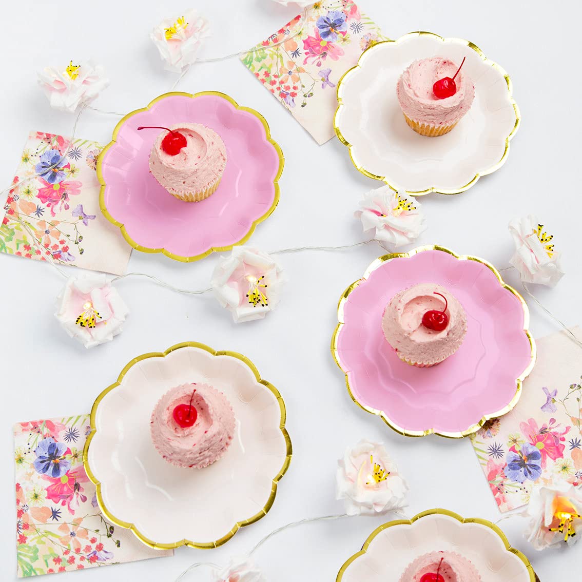 Talking Tables Bg-Cnapkin Blossom Tea Party Floral Napkins, Pack Of 20, 25 X 25Cm, 10'' X 10'', Pink
