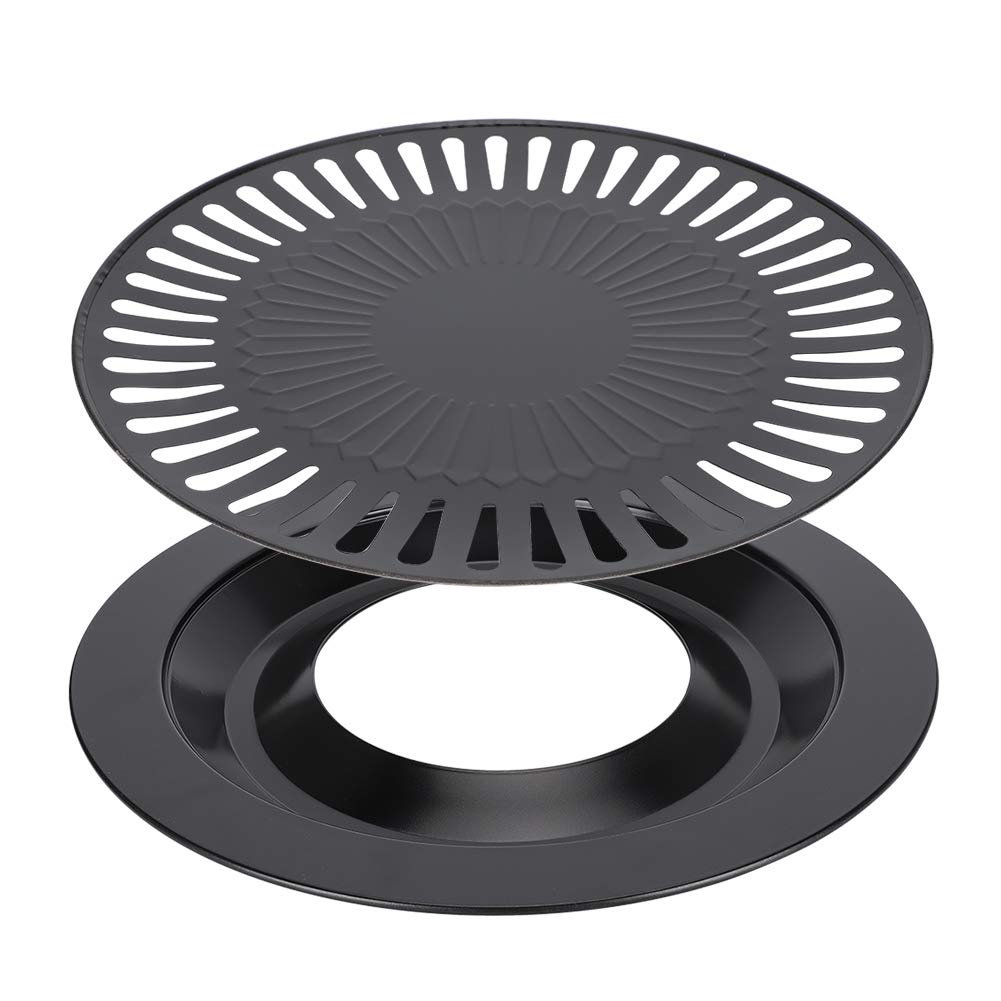 Hong111 Korean Bbq Grill Pan Iron Barbecue Pan Barbecue Pan, Roasting Grill Pan Barbecue Baking Tray Barbecue Plate, Barbecue Gr