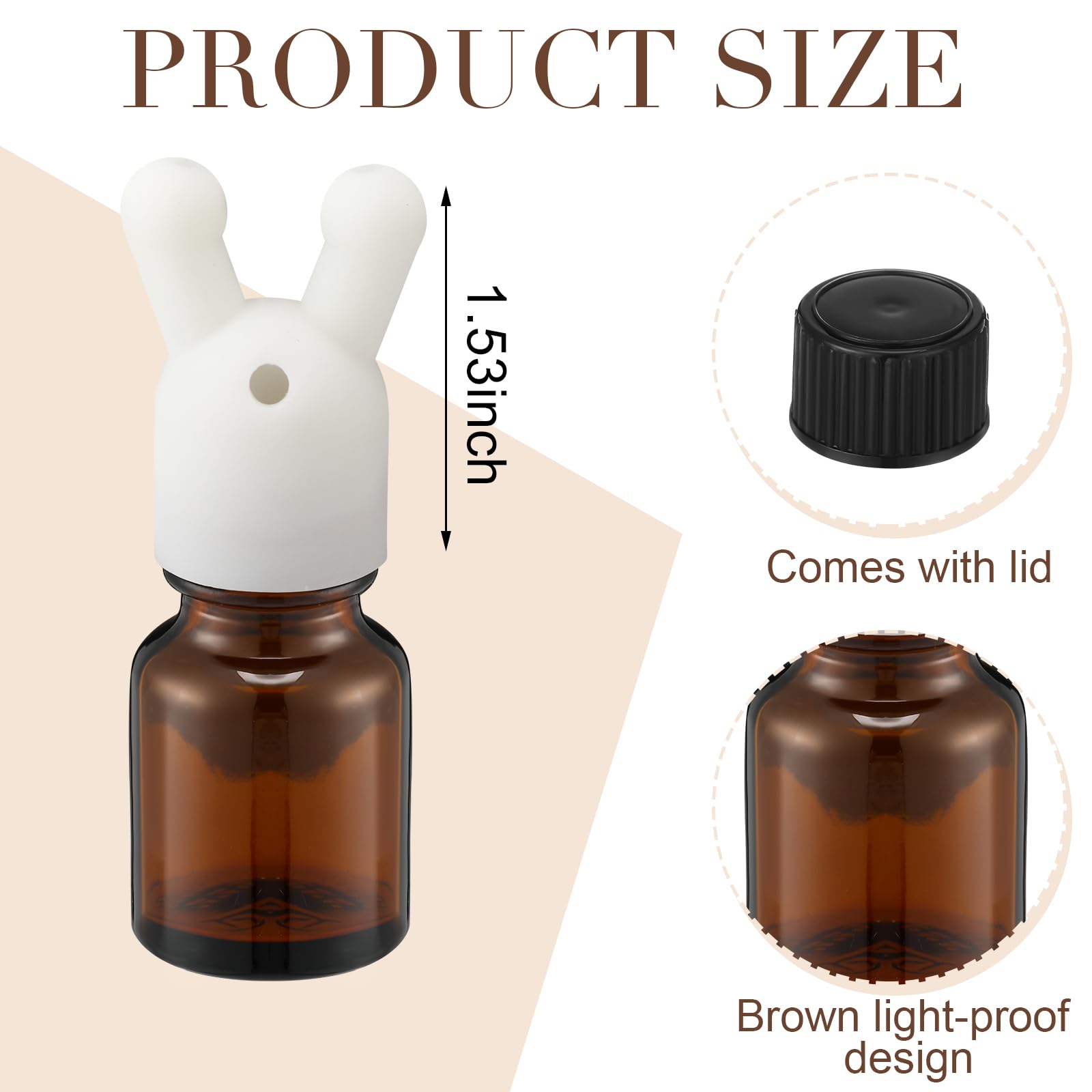 Chunful 2 Pcs Essential Oil Inhaler Leakproof Double Hole Aroma Nasal Inhaler Cap Mini Perfume Dispenser Bottle For Enhances Aro