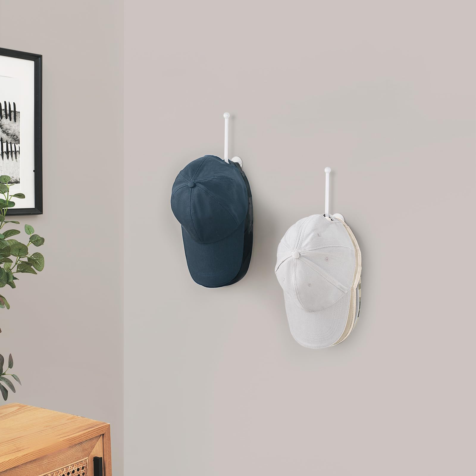 Dahey Hat Organizer For Baseball Caps 2 Pcs Hat Rack Wall Mount 5 Inches Space Saving L Shaped Hat Holder Organizer Modern Metal