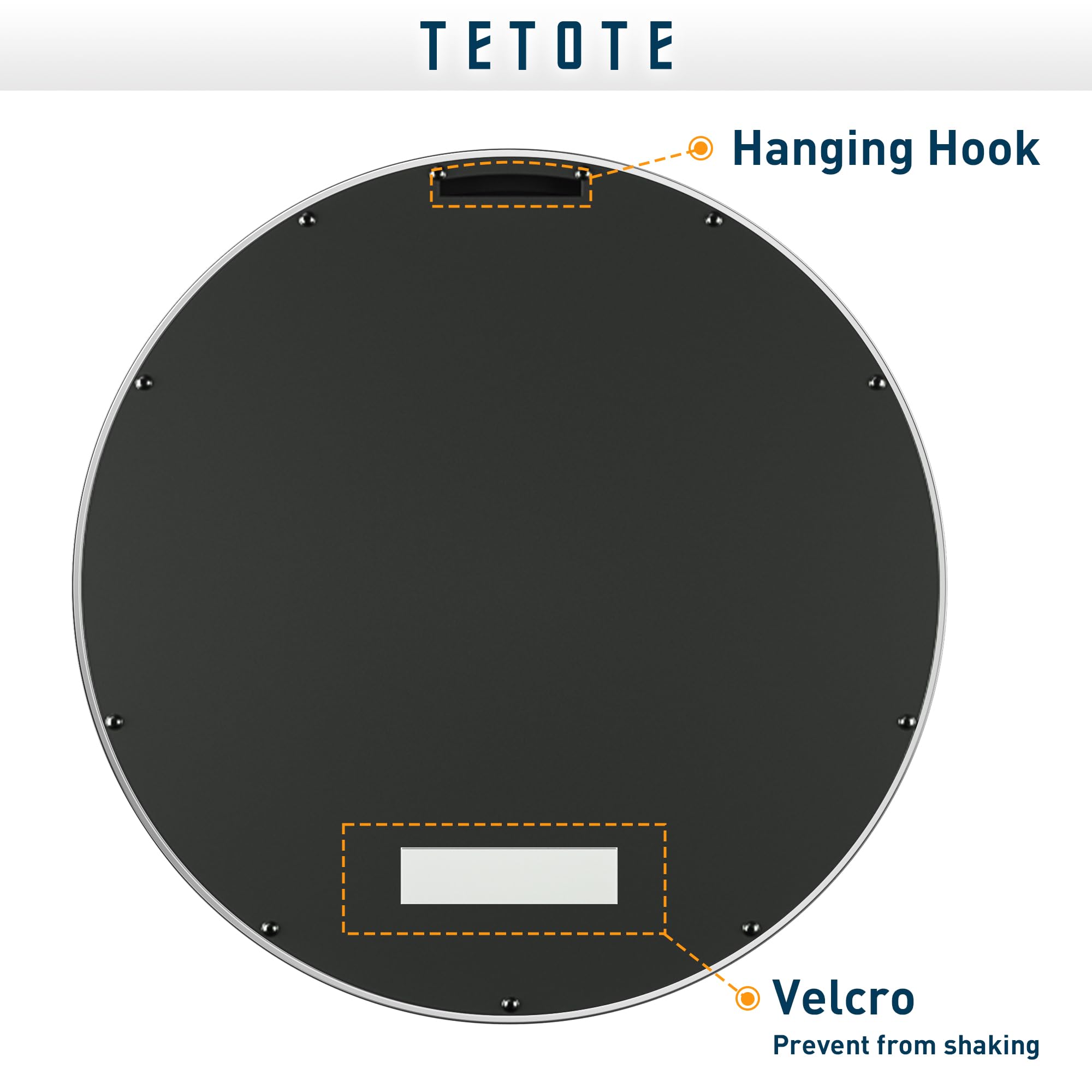 Tetote Silver Round Mirror For Bathroom, 24 Inch Modern Circle Mirrors, Wall Mounted Brushed Nickel Metal Framed Entryway Decora