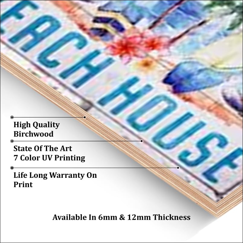 Chalk My Theme Beach House Wood Print Wooden Wall Dcor Art Home Decor, Living Room, Bedroom, Cafe, Room Painting For Wall Decora