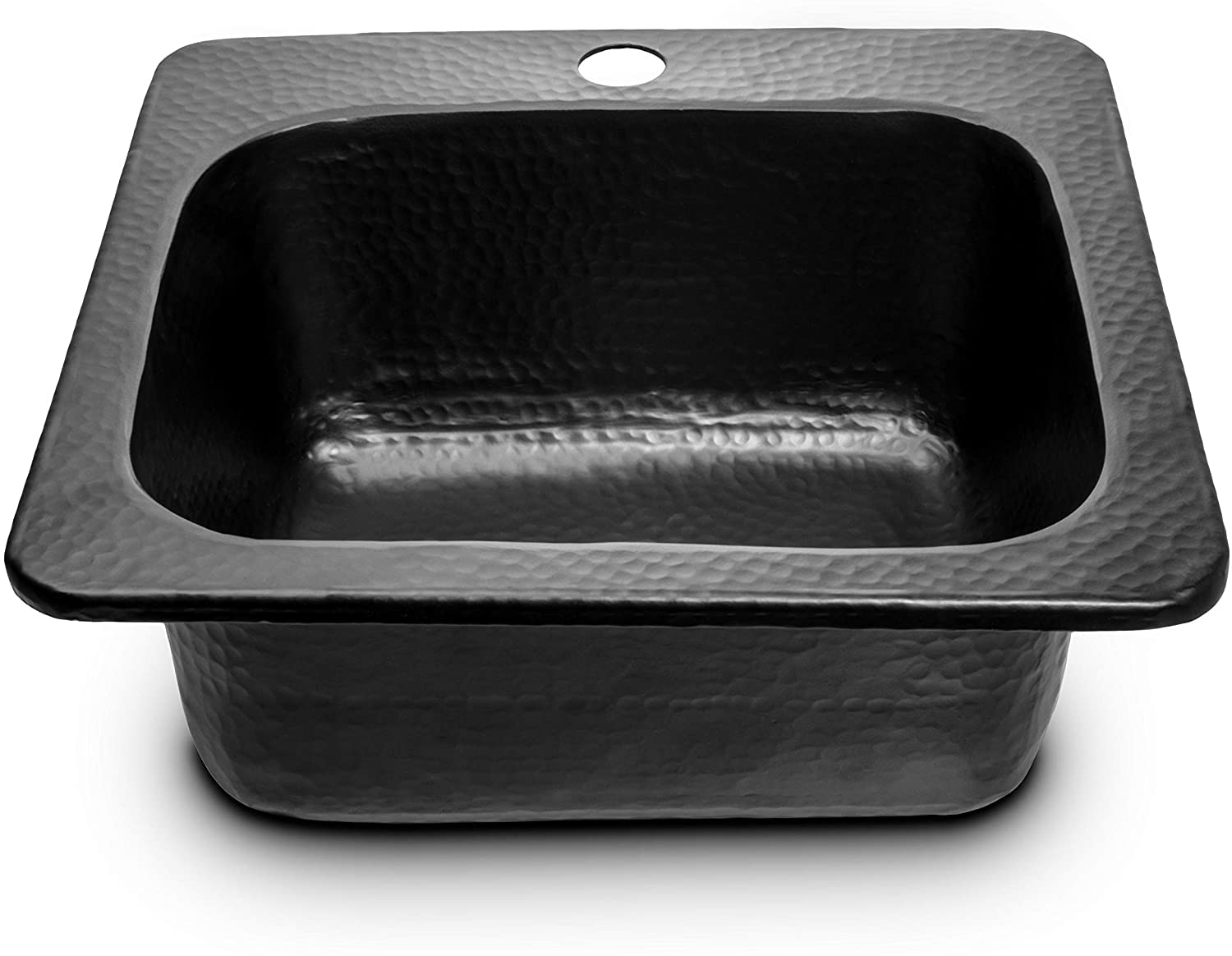 Monarch Abode 19192 Matte Black Hand Hammered Baxter Bar Prep Sink (15 inches)