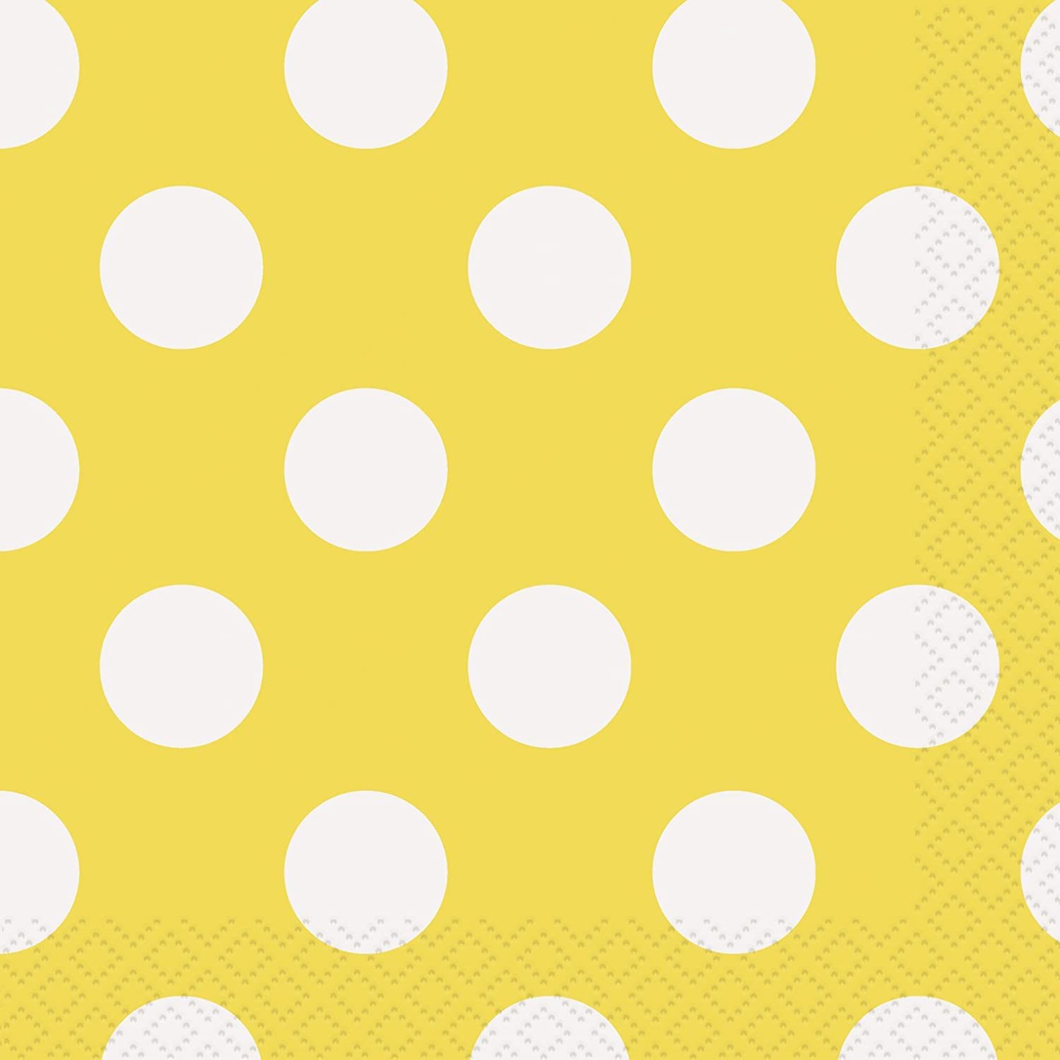 Yellow Polka Dot Beverage Napkins, 16Ct