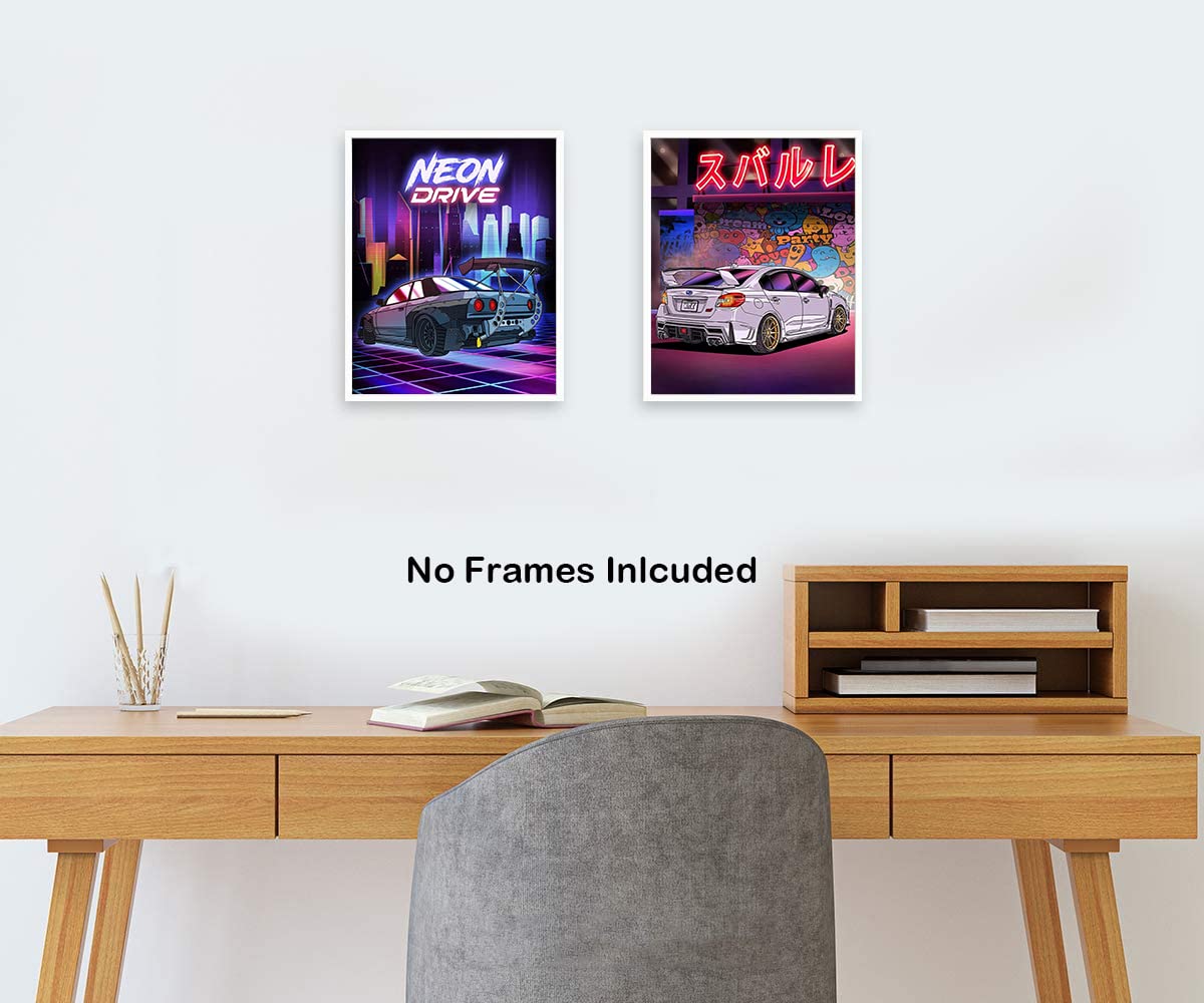 Niiorty Japanese Car Wall Art Prints, Japan Sports Car Racing Art Posters, Street Car Canvas Art Painting For Living Room Boys R