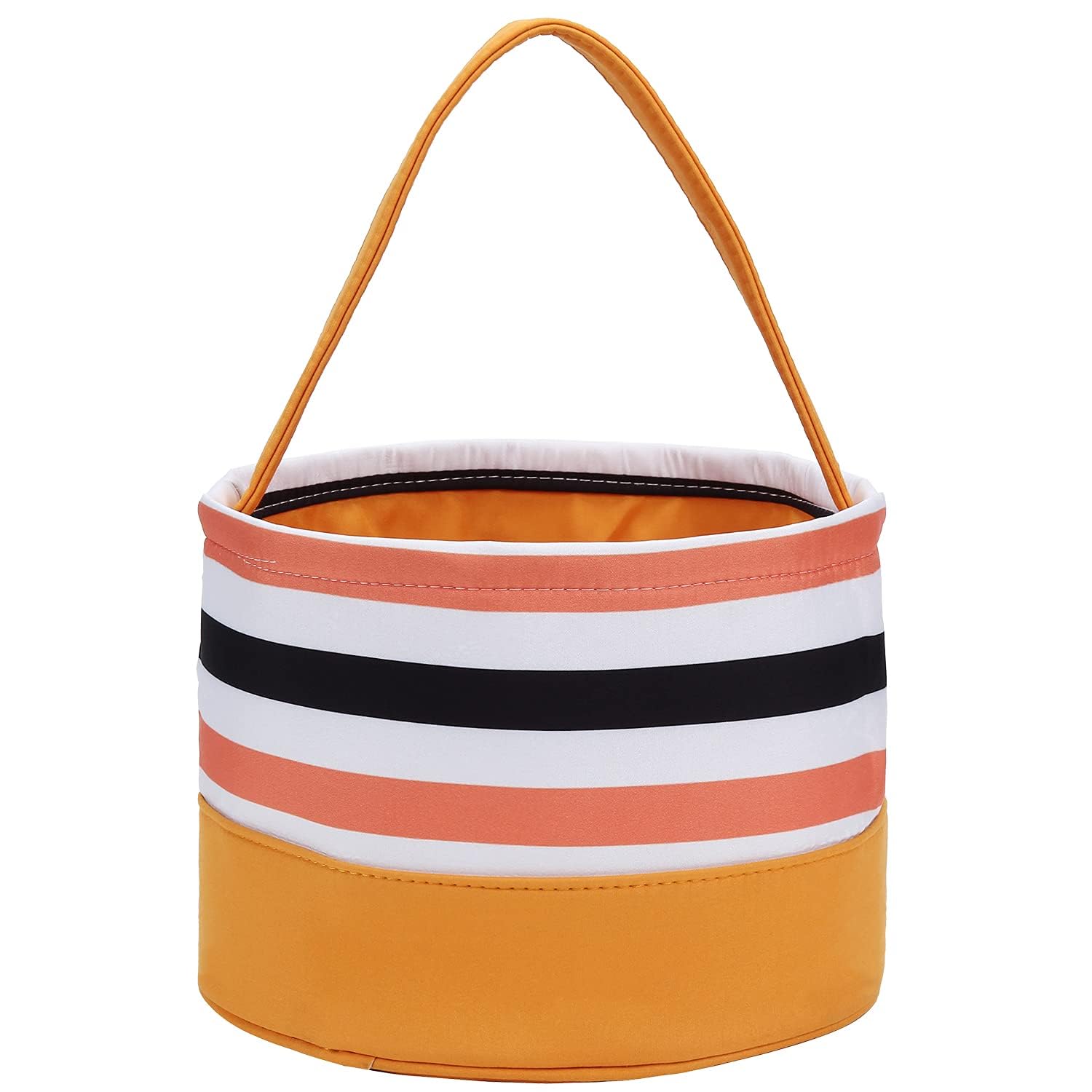 Oufegm Halloween Candy Basket Halloween Trick Or Treat Bags Halloween Candy Buckets Fabric Gift Bags Halloween Parties(Orangestr