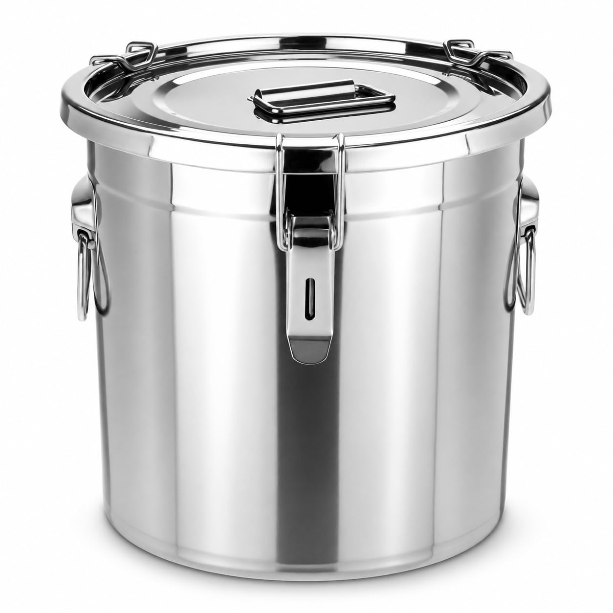 QWORK Stainless Steel Food Storage Container 3.17 Gallon (12L)  Large Airtight Canister with 3 Locking Clips for Flour, Rice  