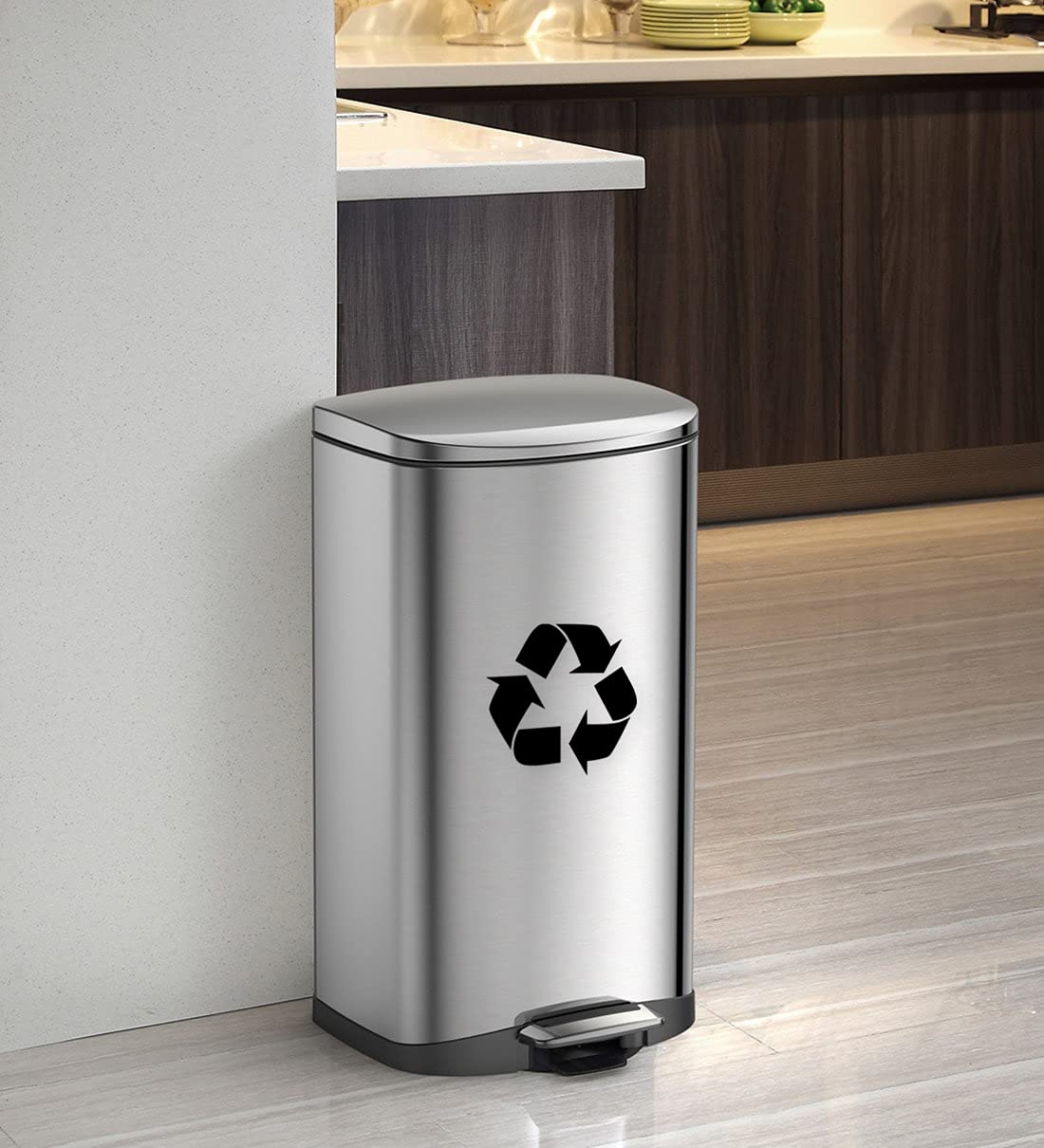 Ignixia (2 Pack) Recycle Bin Sticker For Trash Can To Organize Garbage Containers, Recycle Sign Decal Plotter Cut Vinyl Recycle