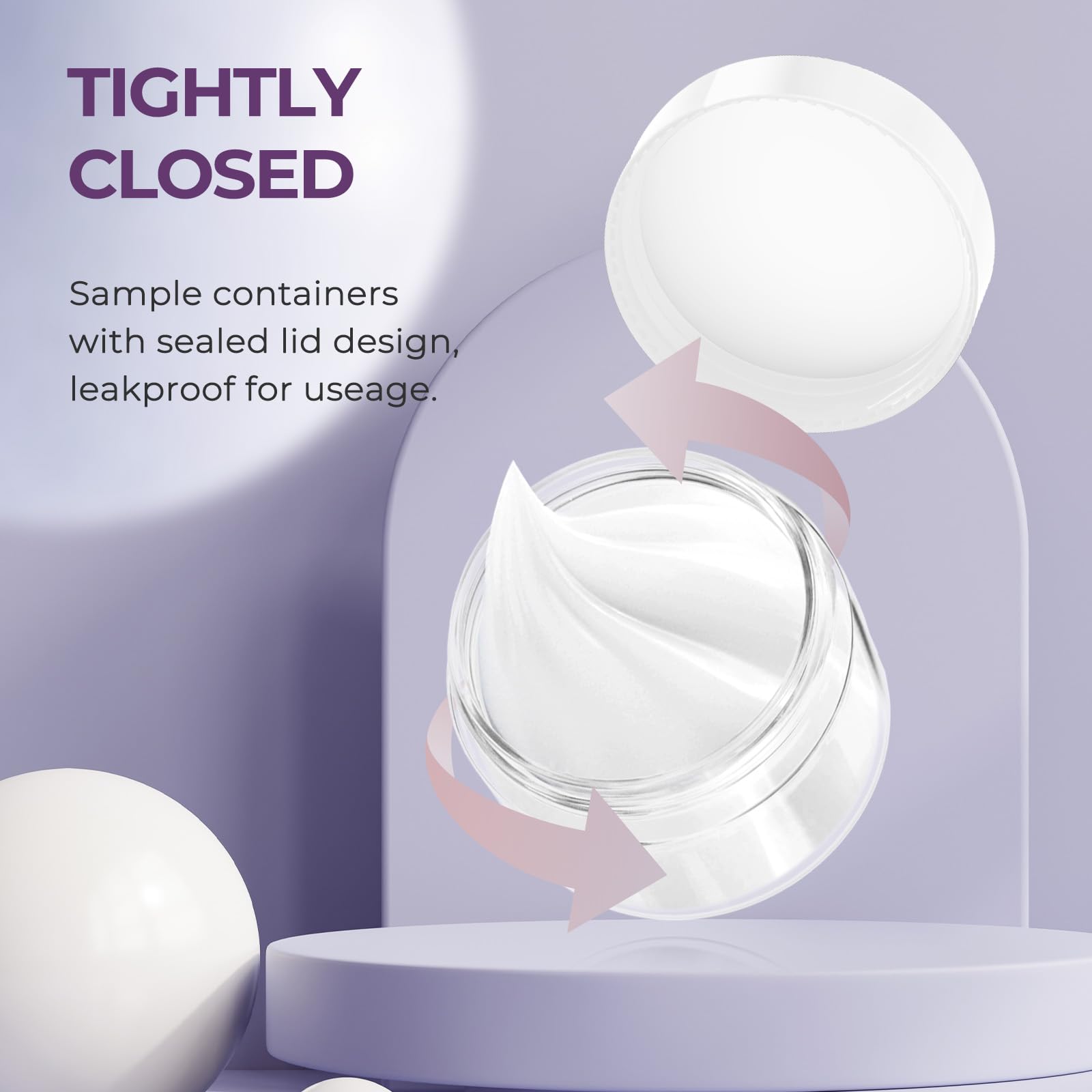 20 Ml Sample Containers, Elumeiro 0.7Oz Mini Travel Size Containers For Toiletries Small Plastic Cream Jars With White Lid For C