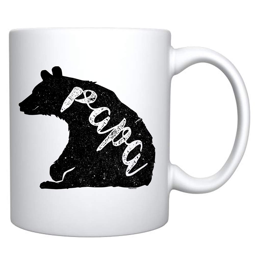 Veracco Papa Bear Ceramic Coffee Mug Funny Bear Father 's Day Gifts For New Dad Daddy (White, Ceramic)