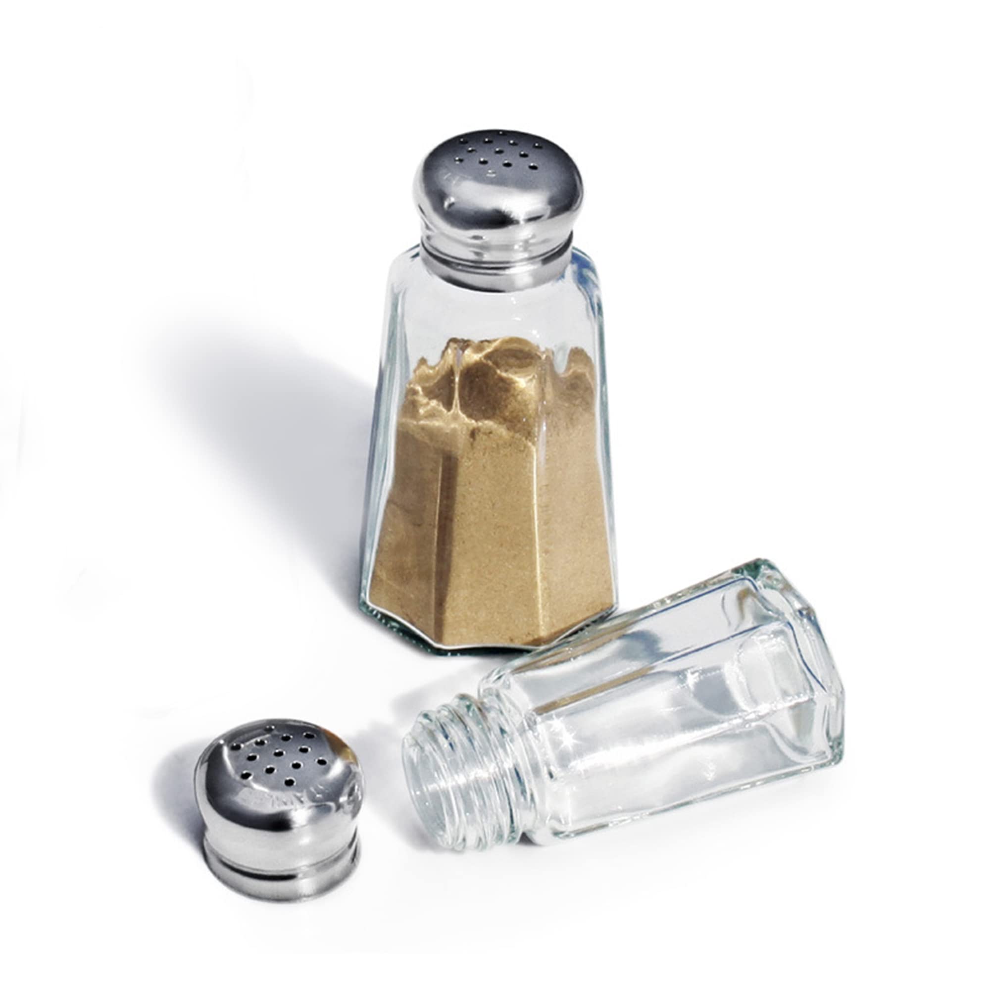 1St Choice Salt And Pepper Shakers With Stainless Tops Set Of 2 (Paneled Shakers)