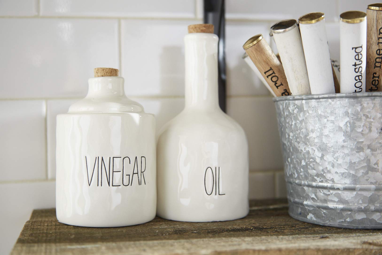 Stacked Oil and Vinegar Decanter Set