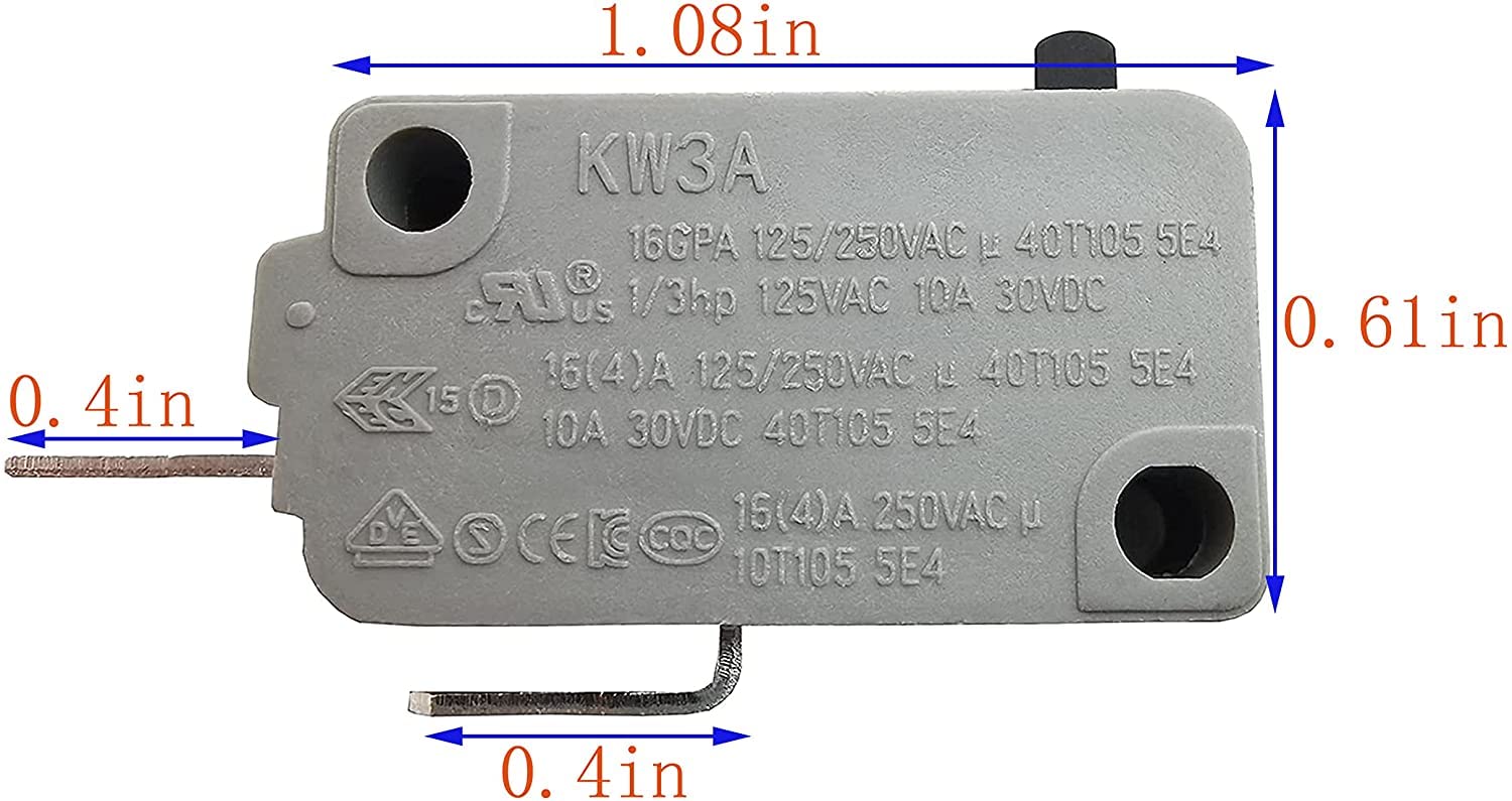 Kw3A Microwave Oven Door Switch 16A 125/250V Door Interloc (2 Normally Open And 1 Normally Close)