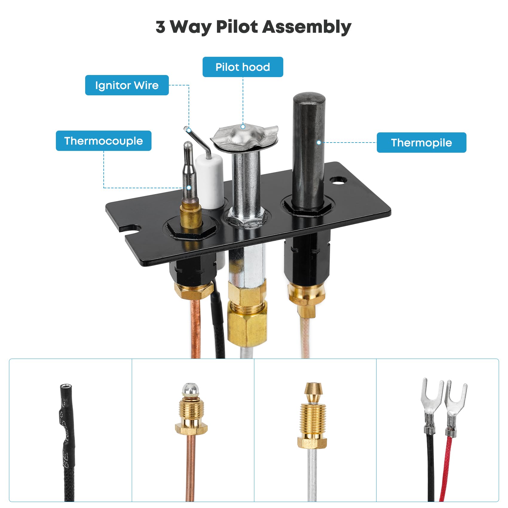 Stanbroil Propane Gas Pilot Assembly Replacement Part For Hht, Majestic, Monessen, Temco, And Vermont Castings Fireplaces And St