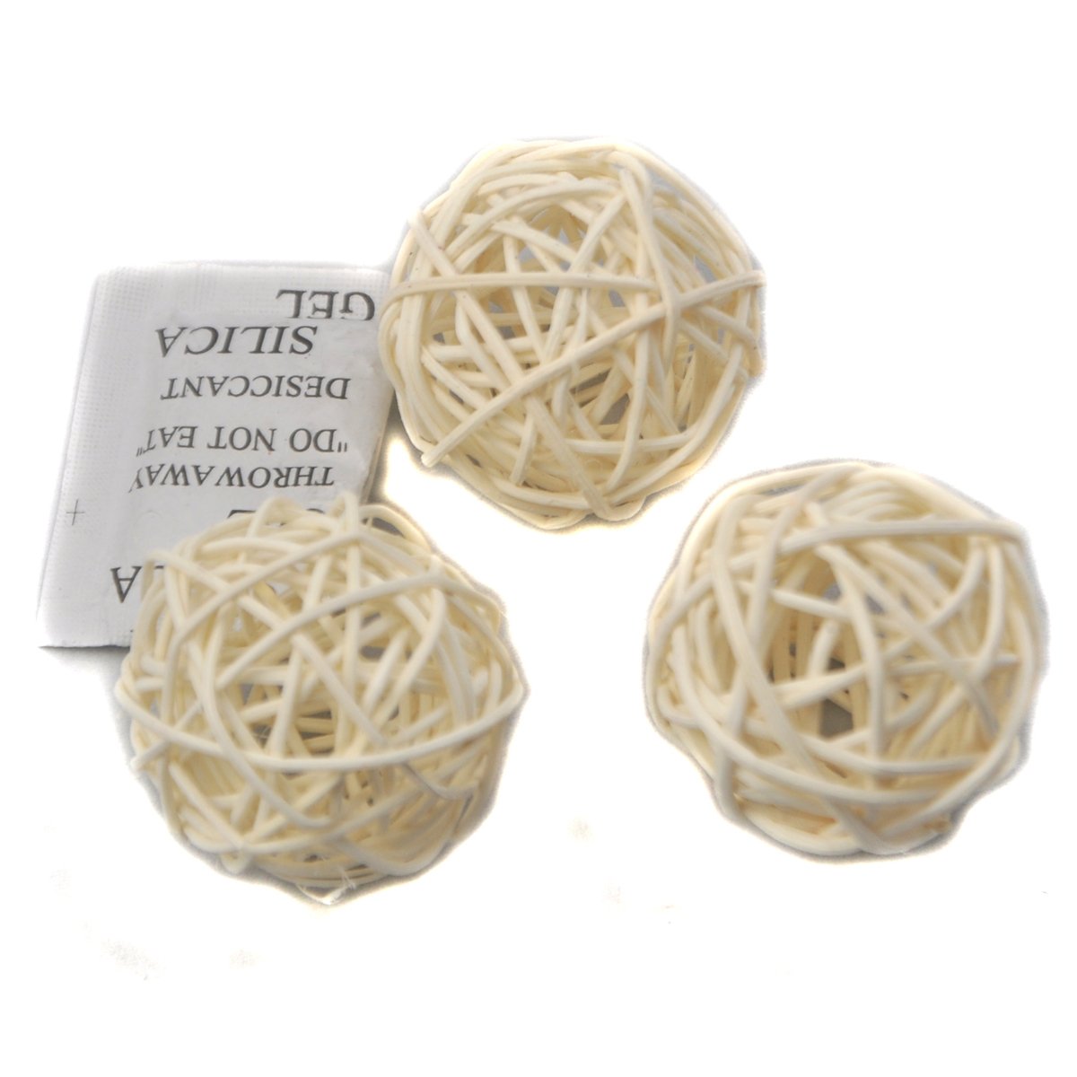 Set of 10pcs Wicker Rattan Balls Table Wedding Party Christmas Decoration (Diameter 2 Inch, White)