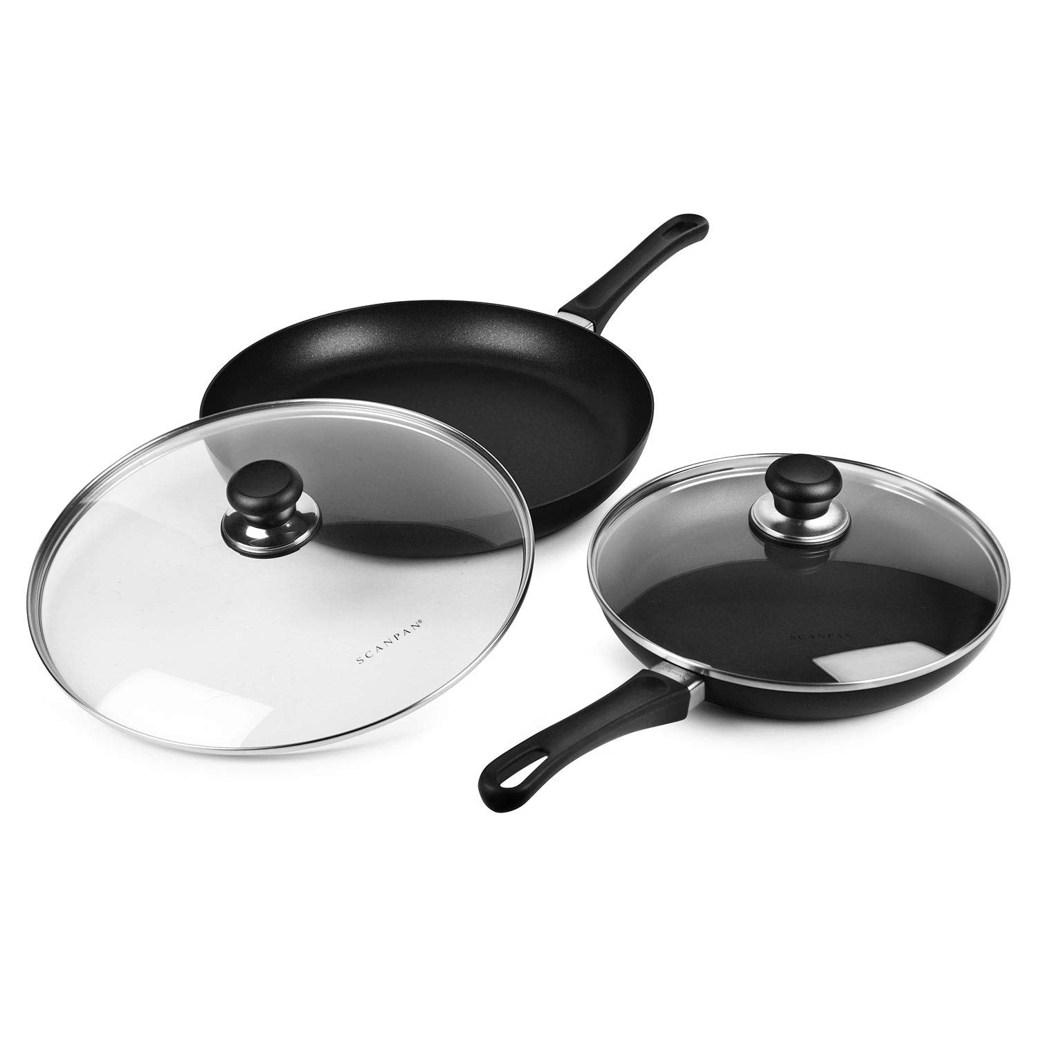 Scanpan Classic Nonstick Fry Pan Skillet Set With Lids (10.25 & 12.5-Inch)