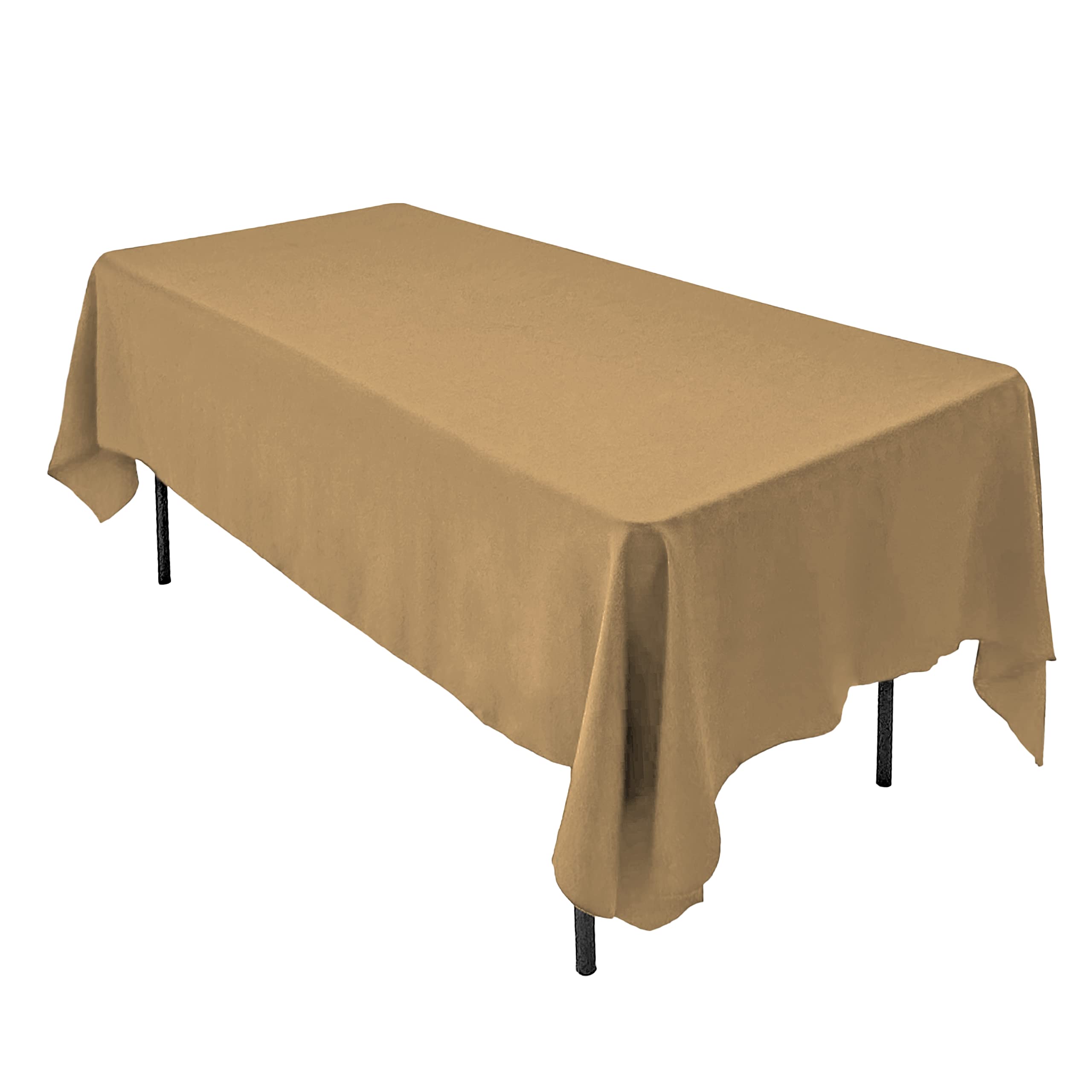 Ak Trading Co. 60 X 126-Inch Rectangular Polyester Tablecloth - Made In Usa - Beige