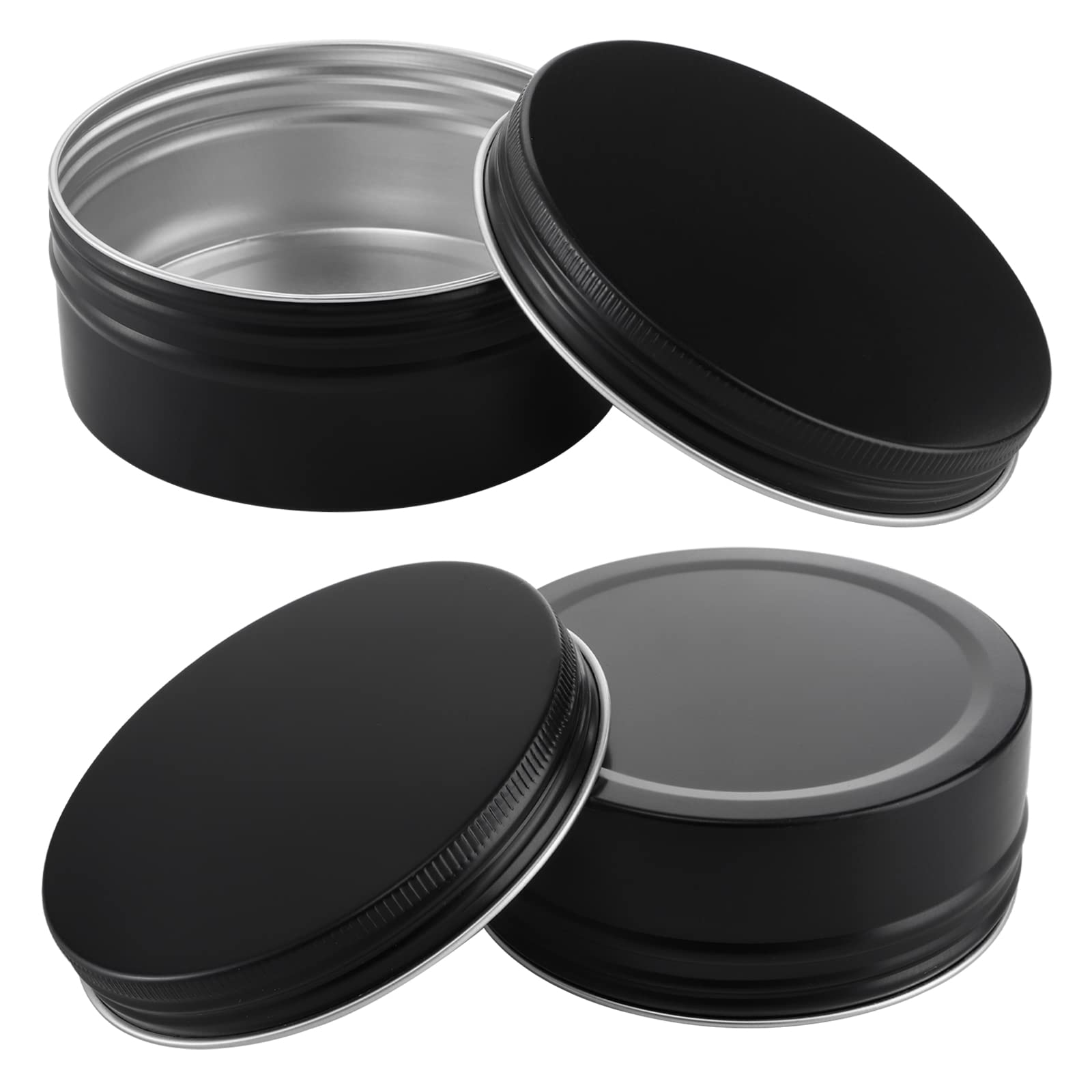 Foraineam 24 Pack 8 Oz / 240Ml Round Aluminum Tin Cans With Screw Top Lids - Large Metal Empty Tea Storage Case Jars - Spice Sal