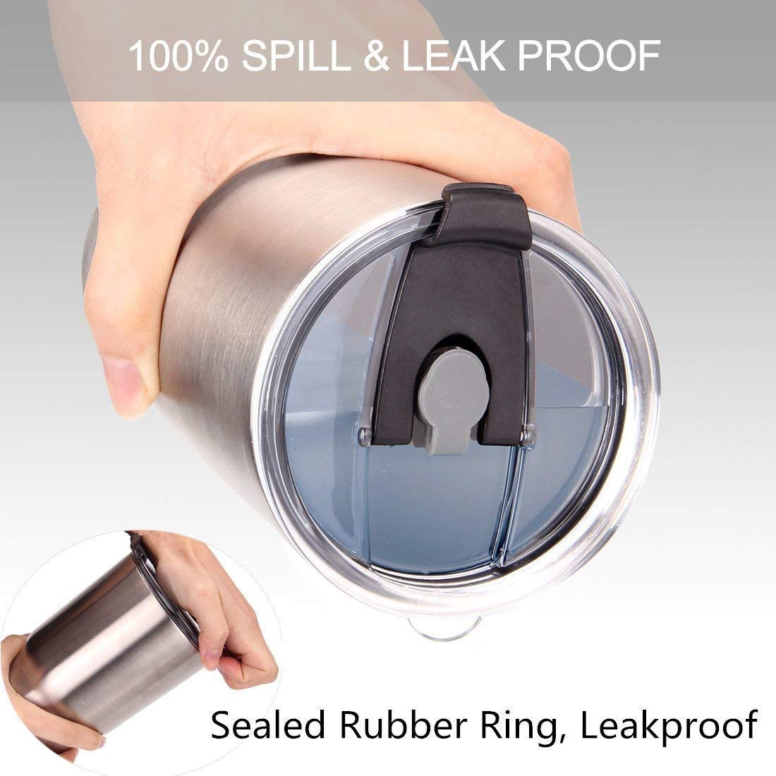 Replacement Flip Lids For Stainless Steel Insulated Tumbler Travel Mug, Compatible W/Yeti Rambler,Ozark Trail,Old Style And More