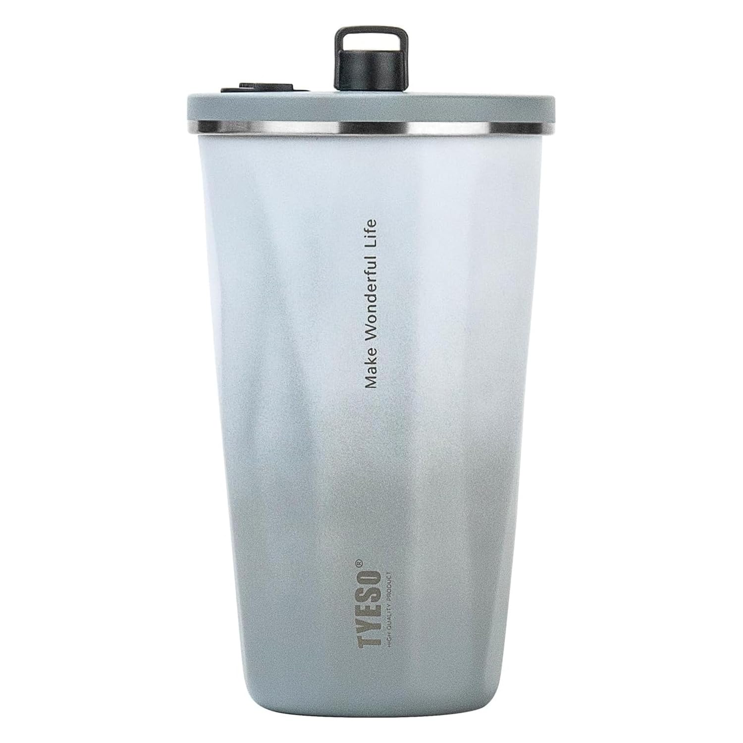 TYESO Travel Coffee Mug Tumbler with Lid and Retractable Straw | Insulated Stainless Steel Cold Brew Iced Coffee Cup Thermos | G