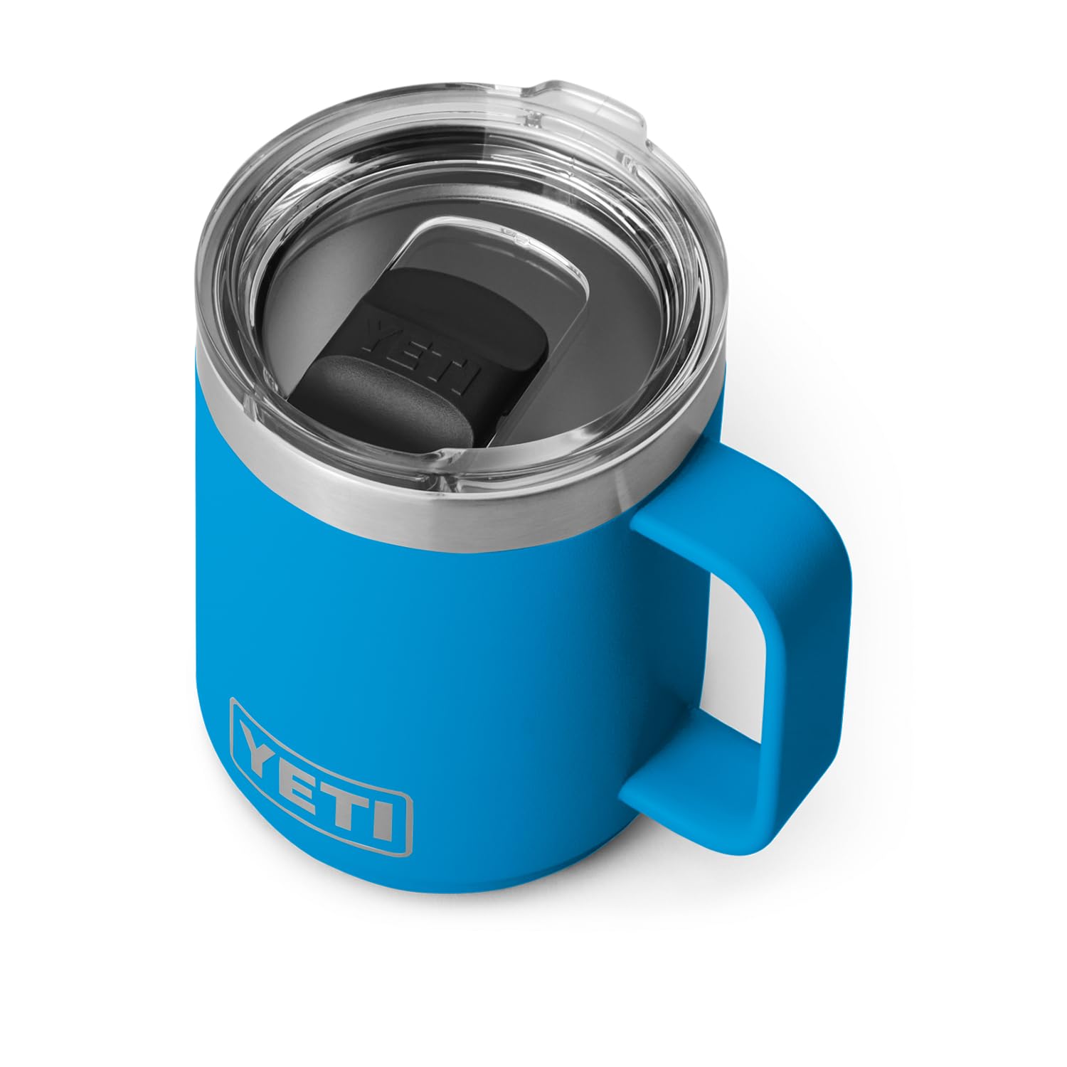 Yeti Rambler 10 Oz Stackable Mug, Vacuum Insulated, Stainless Steel With Magslider Lid, Big Wave Blue