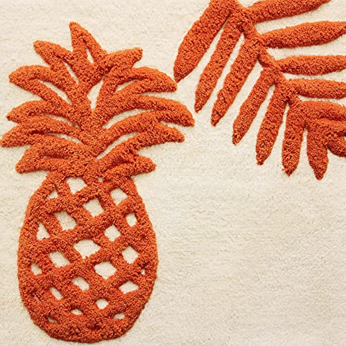 Tommy Bahama Cotton Bath Mat, Highly Absorbent, 20" x 30", Batik Pineapple Orange, Coastal Inspired Design