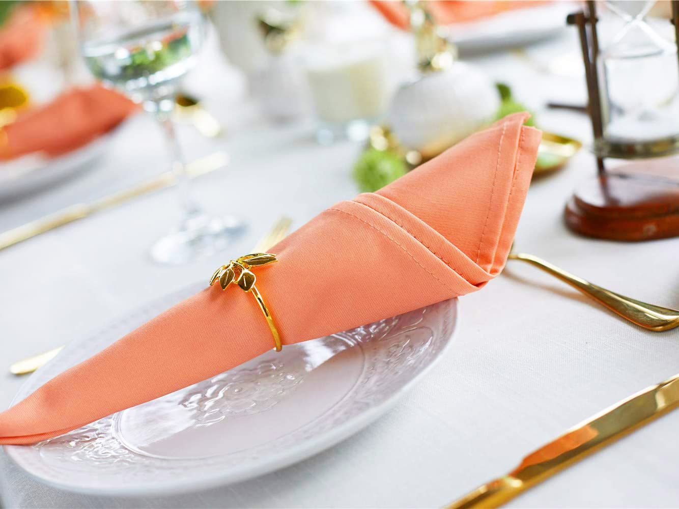 Koffota Salmon Cloth Napkins 100% Cotton Set Of 6 Warm Spring Carnation Color Gift For Mon Birthday Soft Comfortable And Reusabl