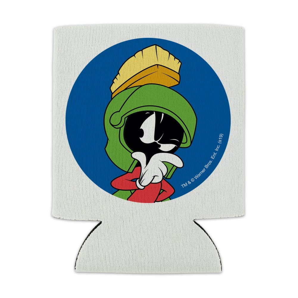 Looney Tunes Marvin The Martian Can Cooler - Drink Sleeve Hugger Collapsible Insulator - Beverage Insulated Holder