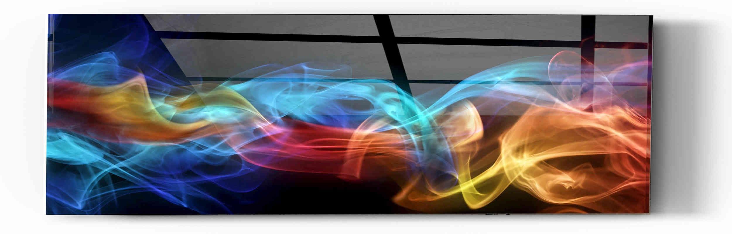 Cortesi Home 'Smokey Haze' Acrylic Wall Art, 16'' X 48'', Black