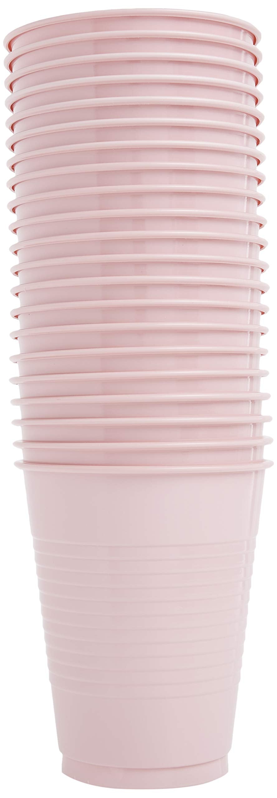 Creative Converting 28158081 Touch Of Color Plastic Cups, 16 Oz, Classic Pink
