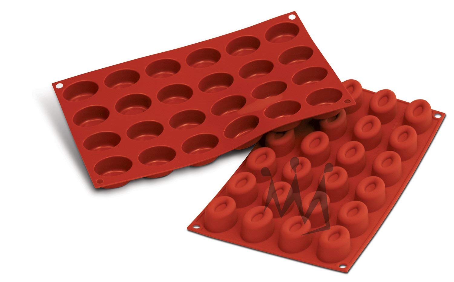 Silikomart Professional Sf083 Silicone Baking Mold Small Oval Savarin 0.54 Oz, 1.61'' X 1.14'' X 0.78'' High, 24 Cavities (1 Eac