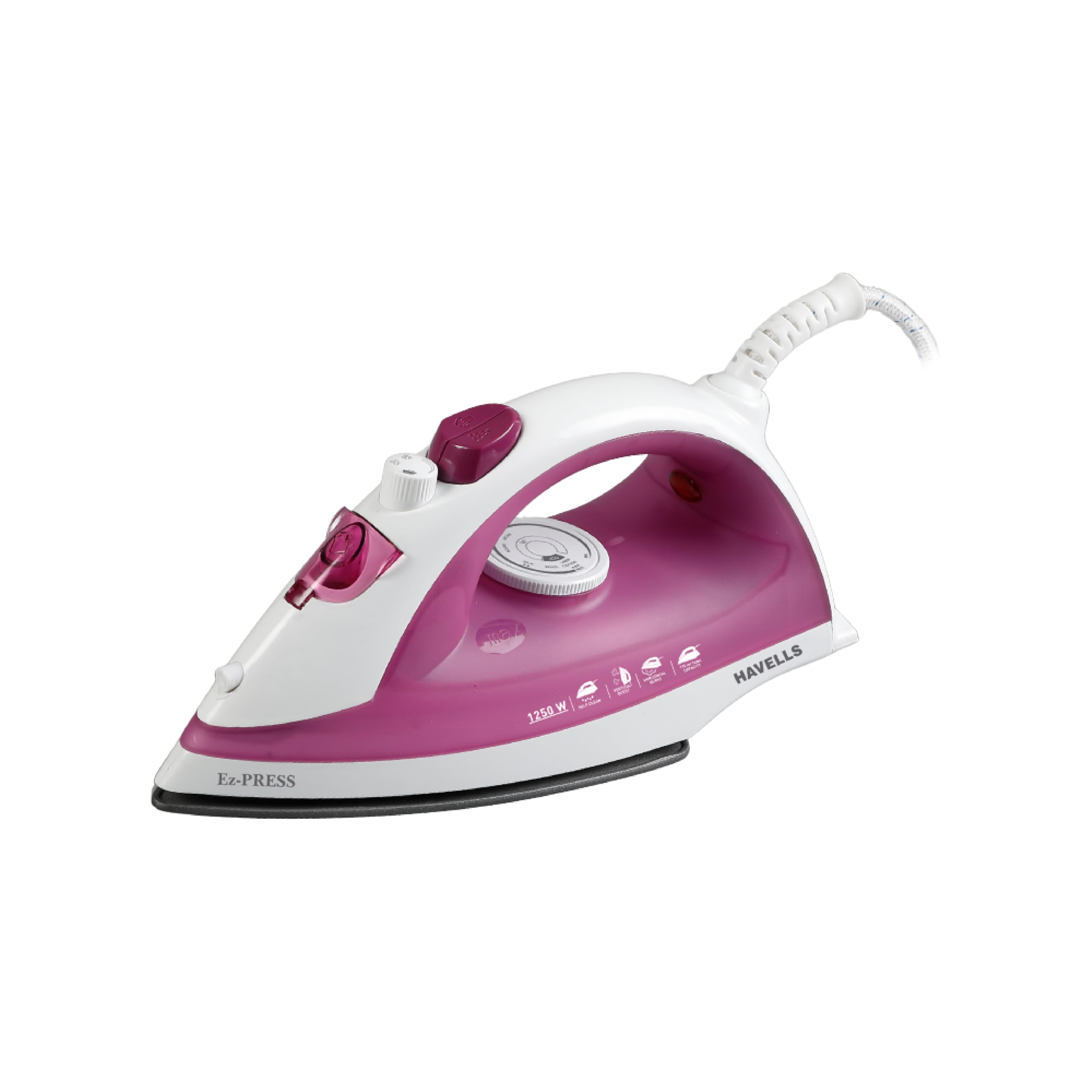 Havells EzPress 1250 Watts Steam Iron With Self Cleaning Function|Vertical & Horizontal Ironing|170 Ml Tank For Longer Ironing|