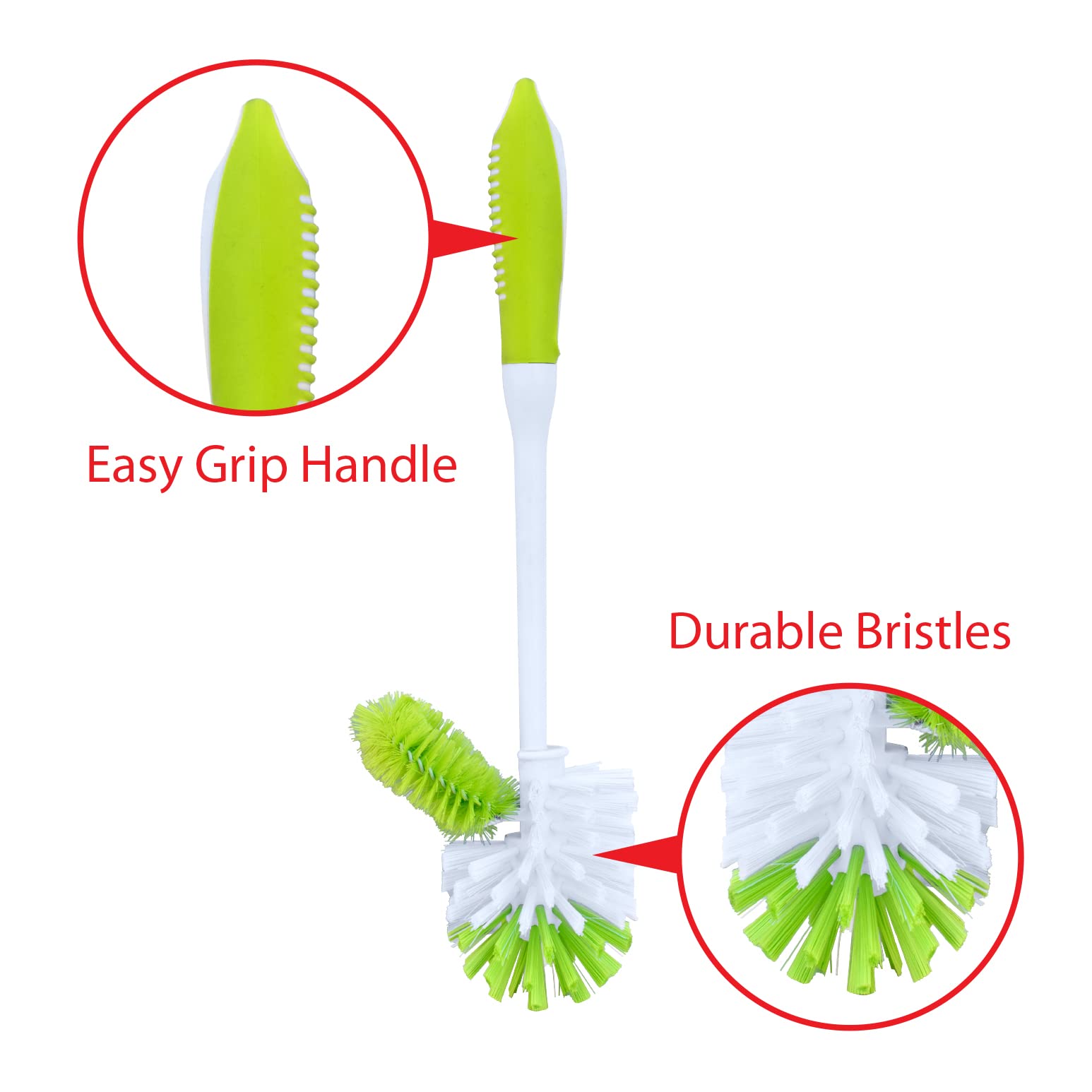 Pine-Sol Toilet Bowl Cleaner Brush With Holder | Heavy Duty Cleaning Wand With Under The Rim Scrubber, Non-Slip Handle, Storage