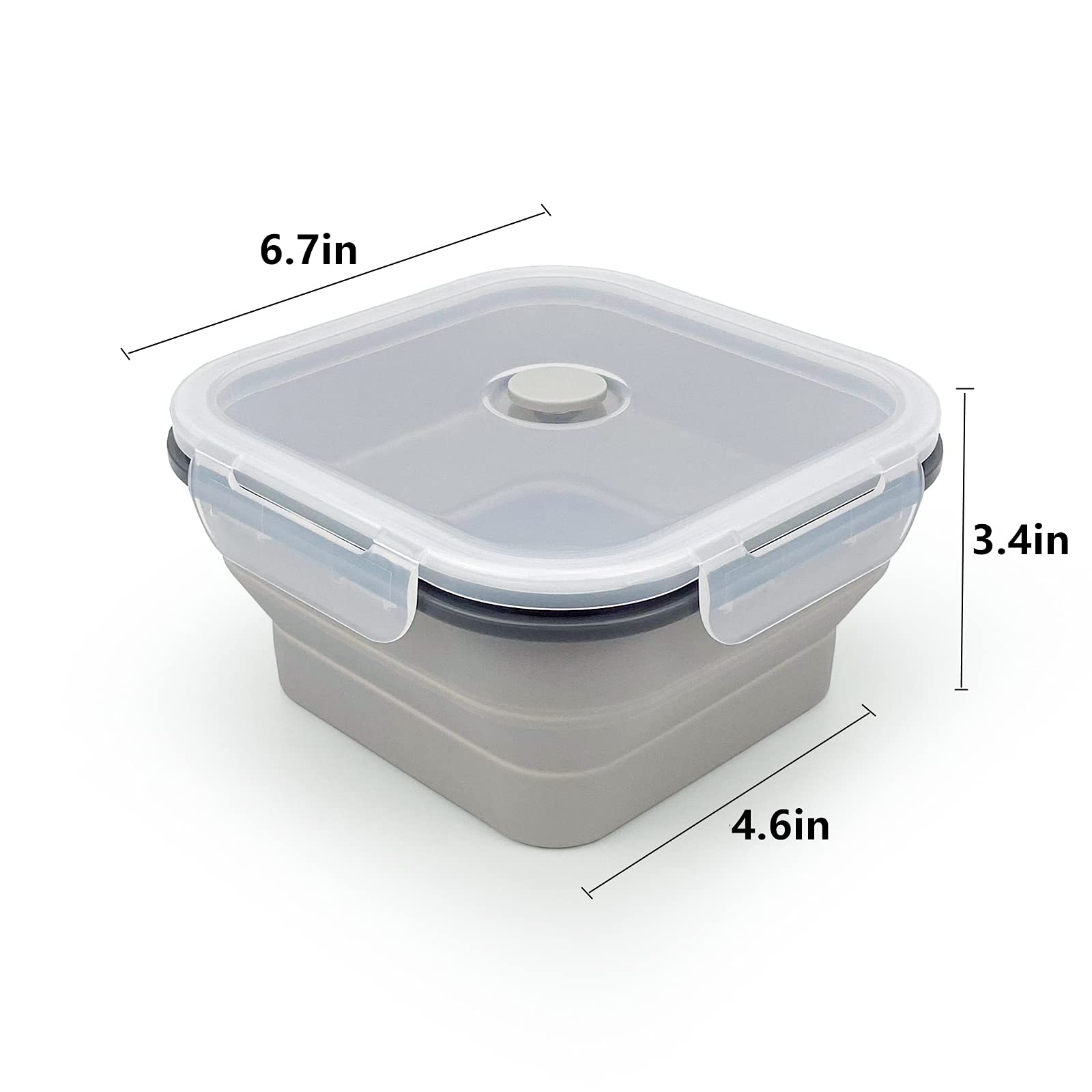 Cartints Large 1200Ml Collapsible Bowls With Lids, Silicone Food Storage Containers, Space-Saving Meal Prep Containers For Kitch