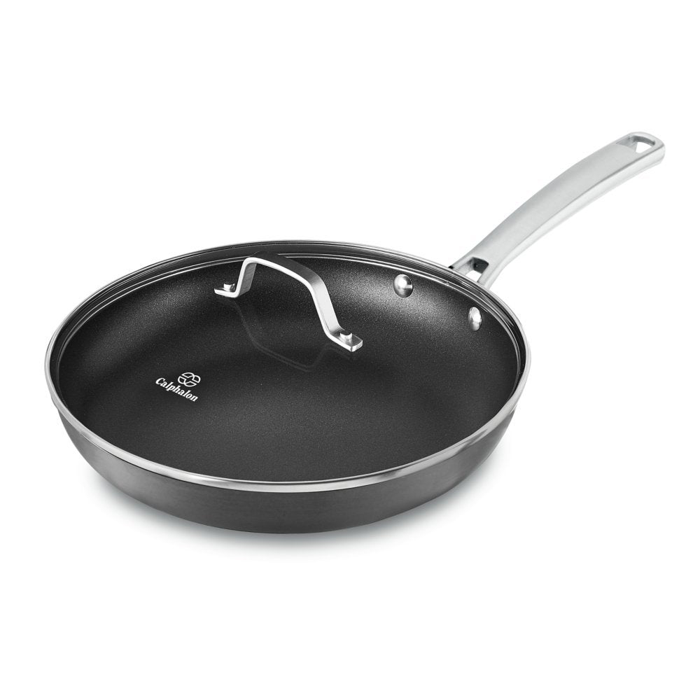 Calphalon 1943286 Classic Nonstick Omelet Fry Pan With Cover, 10, Grey