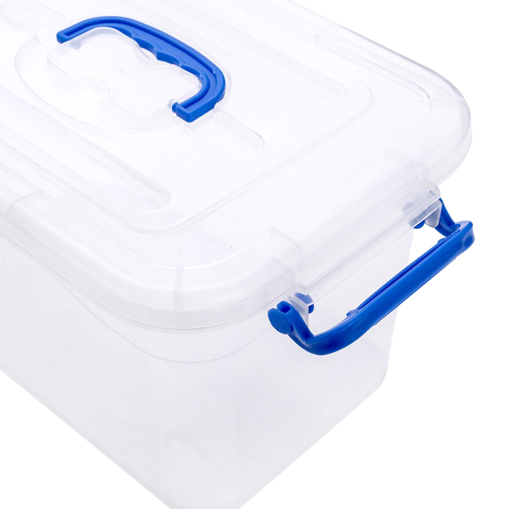 ZHENFAN 6-Pack Clear Storage Box 7 Quart  Plastic Storage Latch Bins with Handle 6.5 Liter