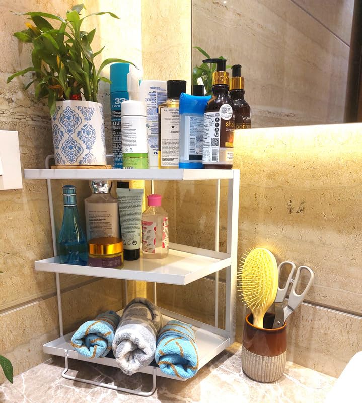 Appeasy Metal 3 Tier Multipurpose Kitchen/Bathroom Organizer, Countertop Storage Stand, Corner Shelf, Spice Rack,Cosmetics Organ