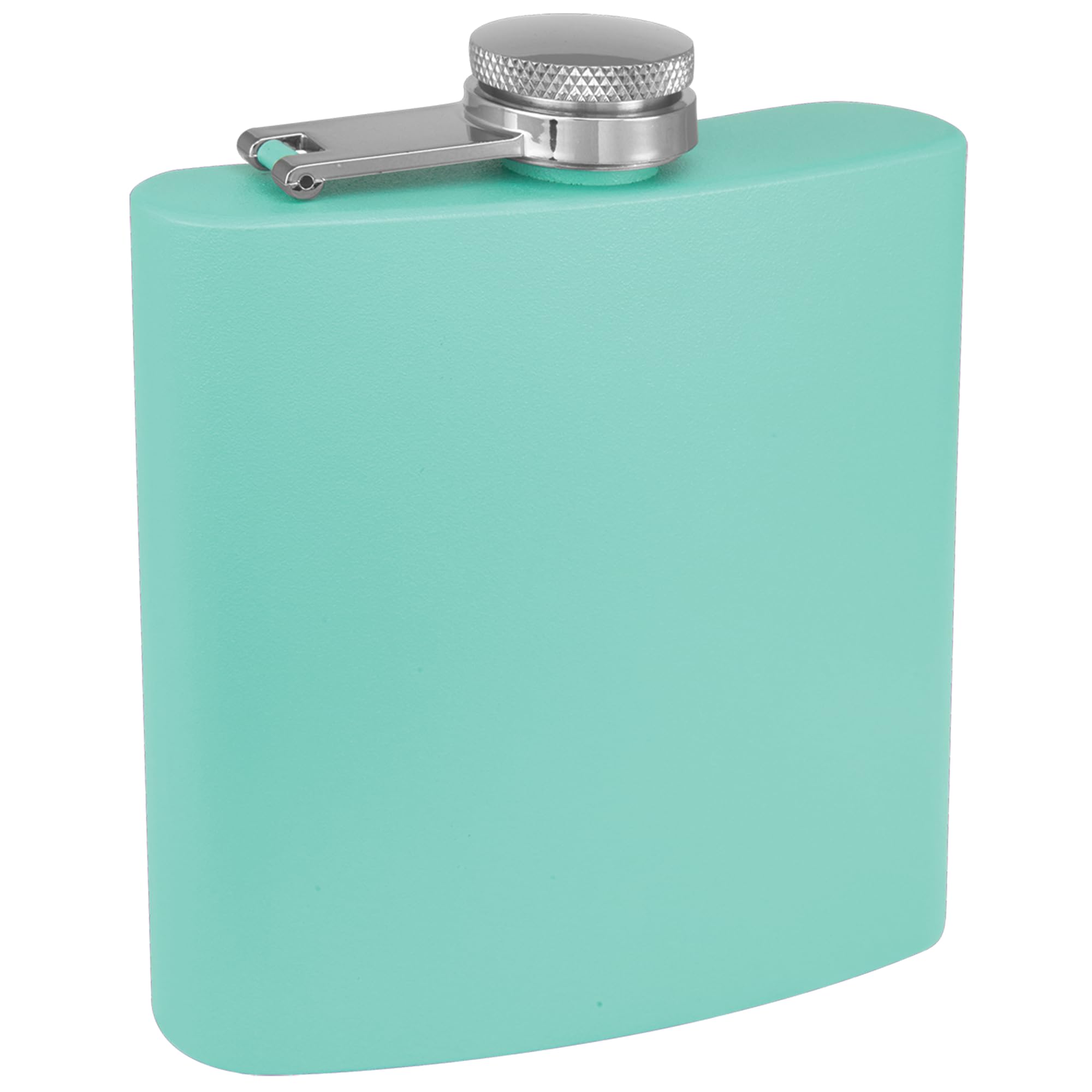 Clear Water Home Goods - 6 Oz Powder Coated Stainless Steel Hip Flask - Wedding Party - Groomsman - Bridesmaid (Matte Teal, 1)