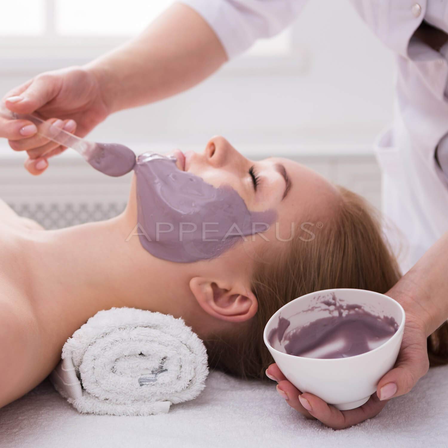 Appearus Facial Mask Silicone Mixing Bowl 6-Pc Set - Professional Spa Face Mask Mixing Tool (White)