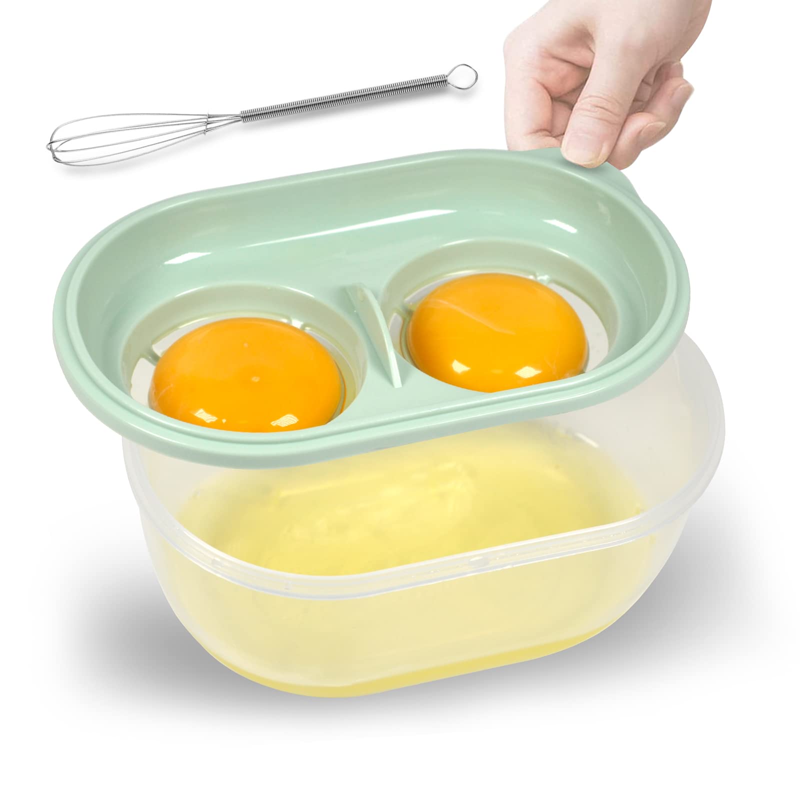 Egg White Separator With Egg Beater, Egg Separator Yolk White Separator Egg White Filter Storage Box Food Grade Level Kitchen Ga