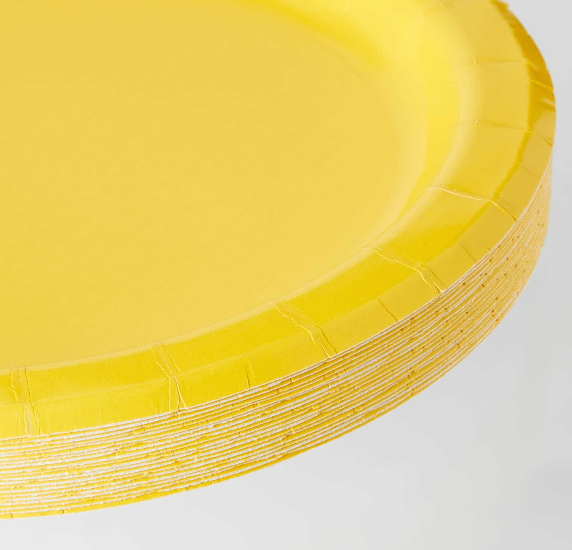 Neon Yellow Paper Round Dessert Plates (Pack Of 20) 7'' - Vibrant & Disposable Tableware, Perfect For Birthday Parties, Bbqs, Ev