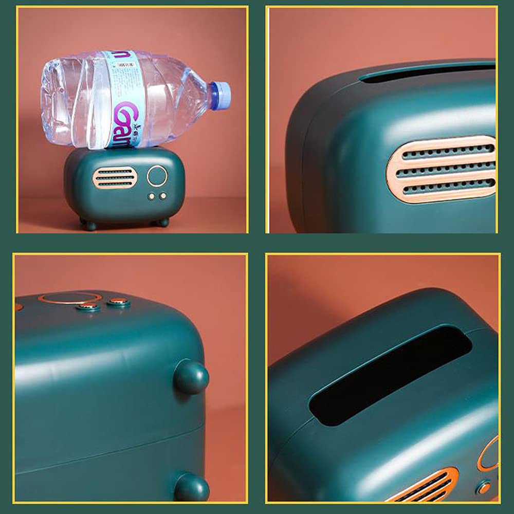 Retro Radio Model Tissue Box Cover Rectangular, Rectangular Retro Tissue Box Holder For Home Office (Green)