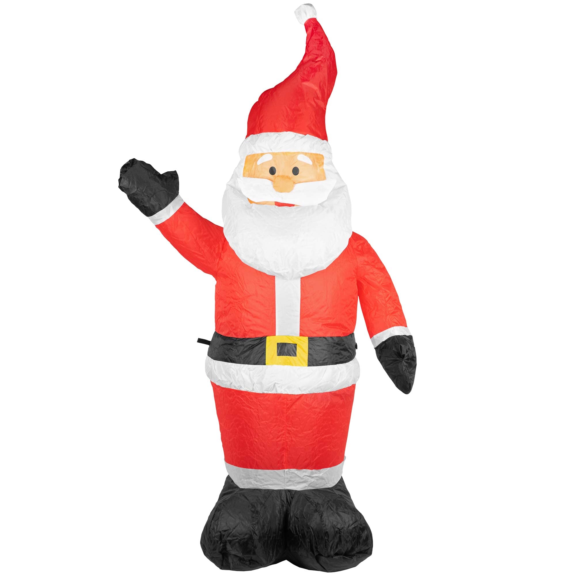ProductWorks 4-Foot Candy Cane Lane Inflatable Santa Outdoor Holiday Decoration